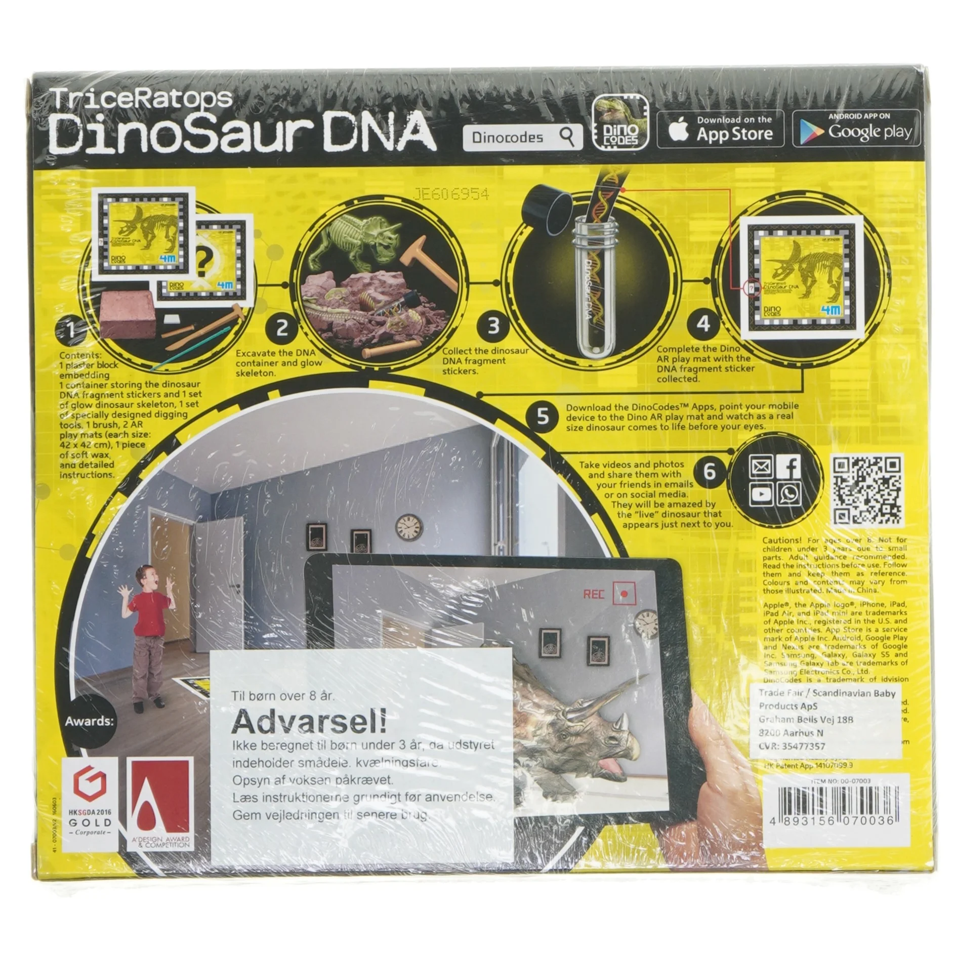 Triceratops Dinosaur DNA kit fra 4M (str. 24x22 cm)