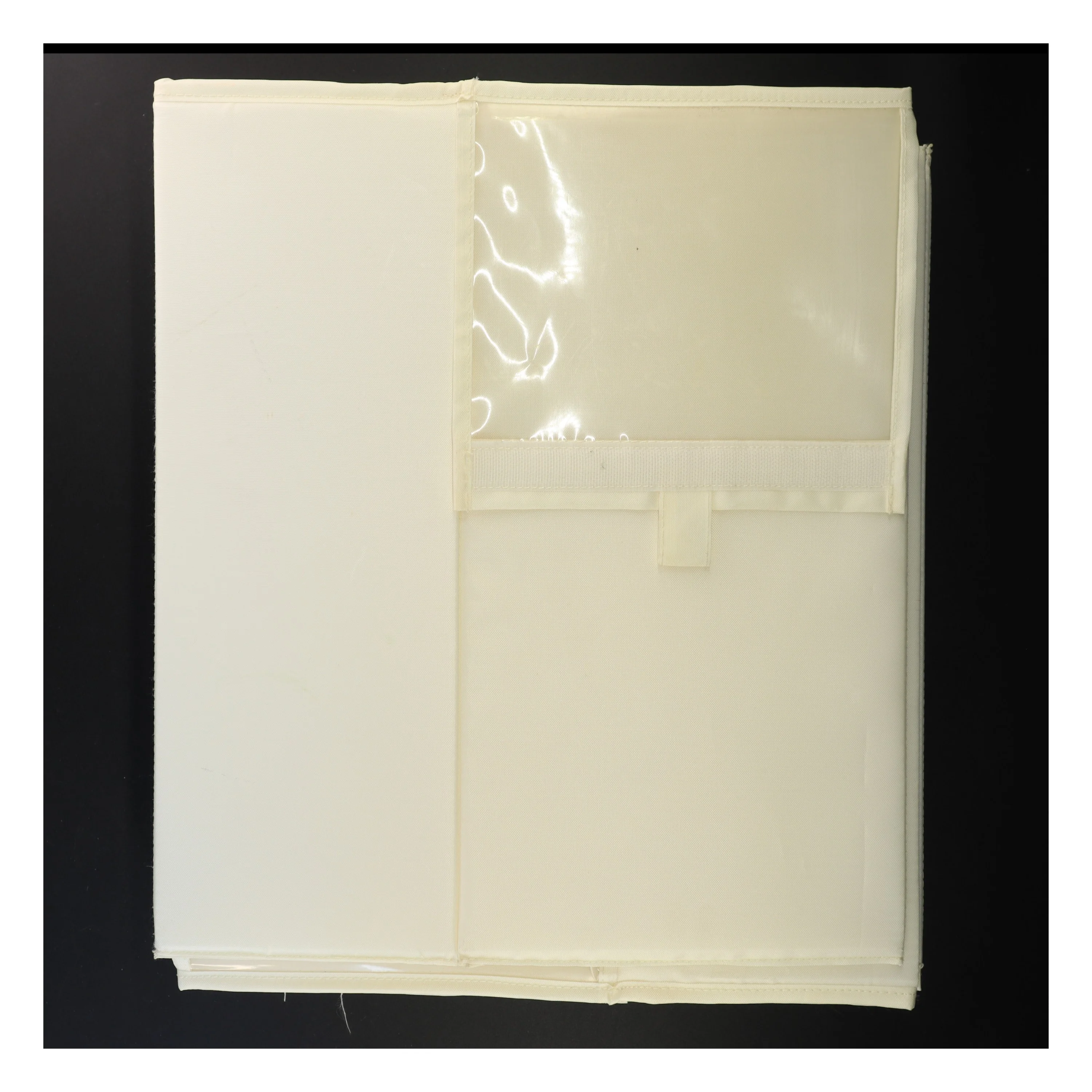 Hvid stofopbevaringsboks til sko (str. 35 x 23 x 16 cm)