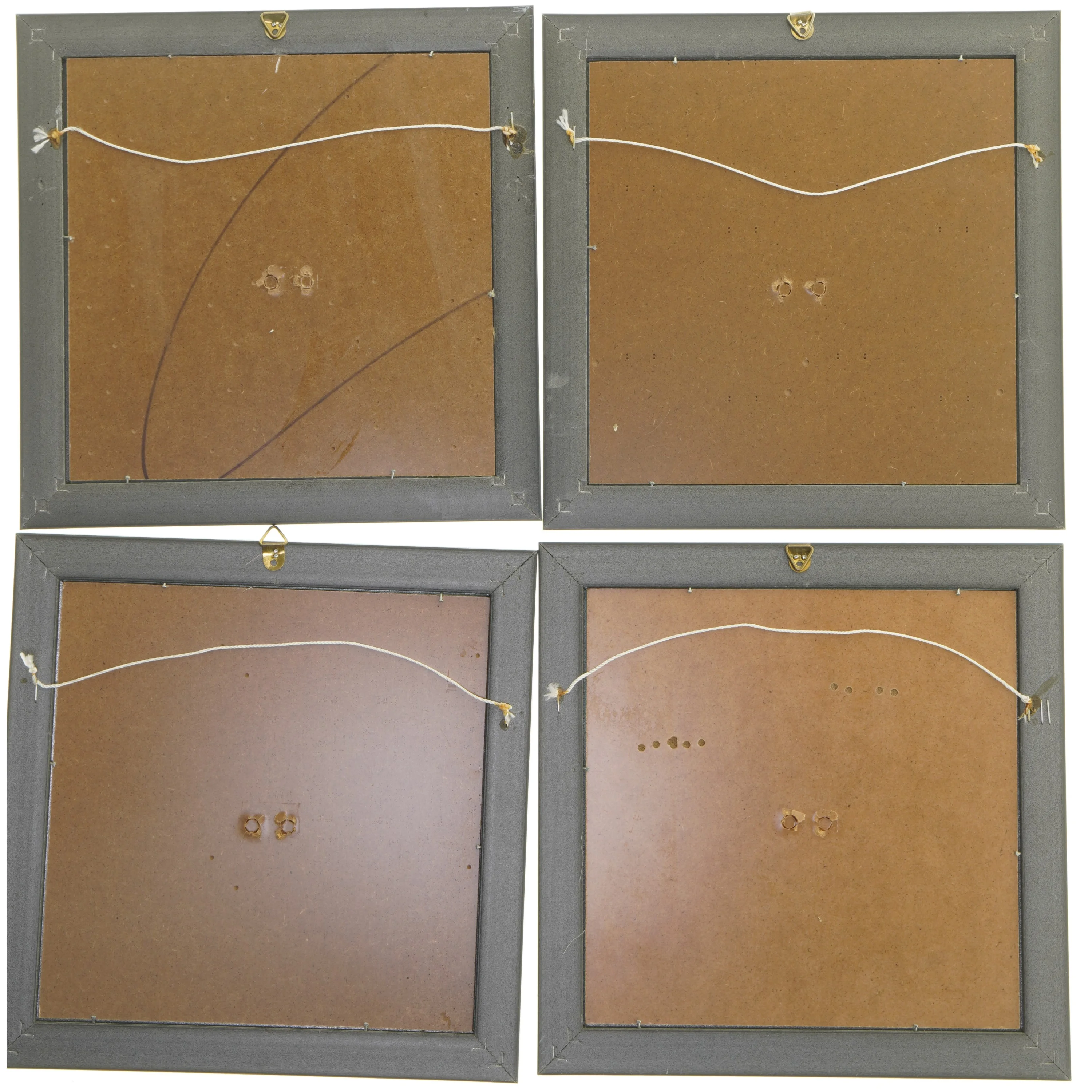 Fire indrammede billeder (str. 4 stk 24,5x24,5 cm)