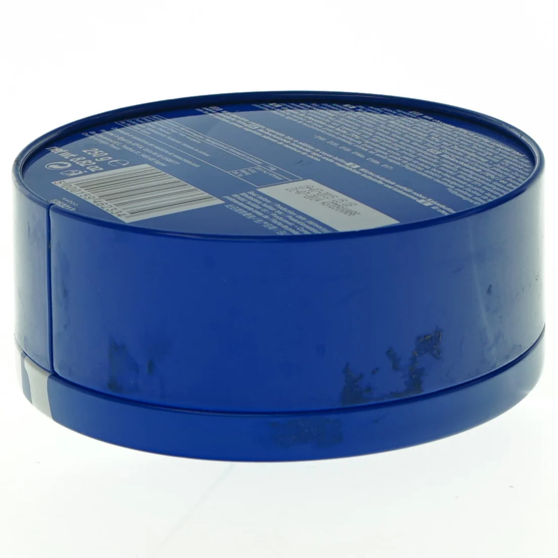 Blå M&M's metalbeholder fra M&M (str. Ø 13 cm)