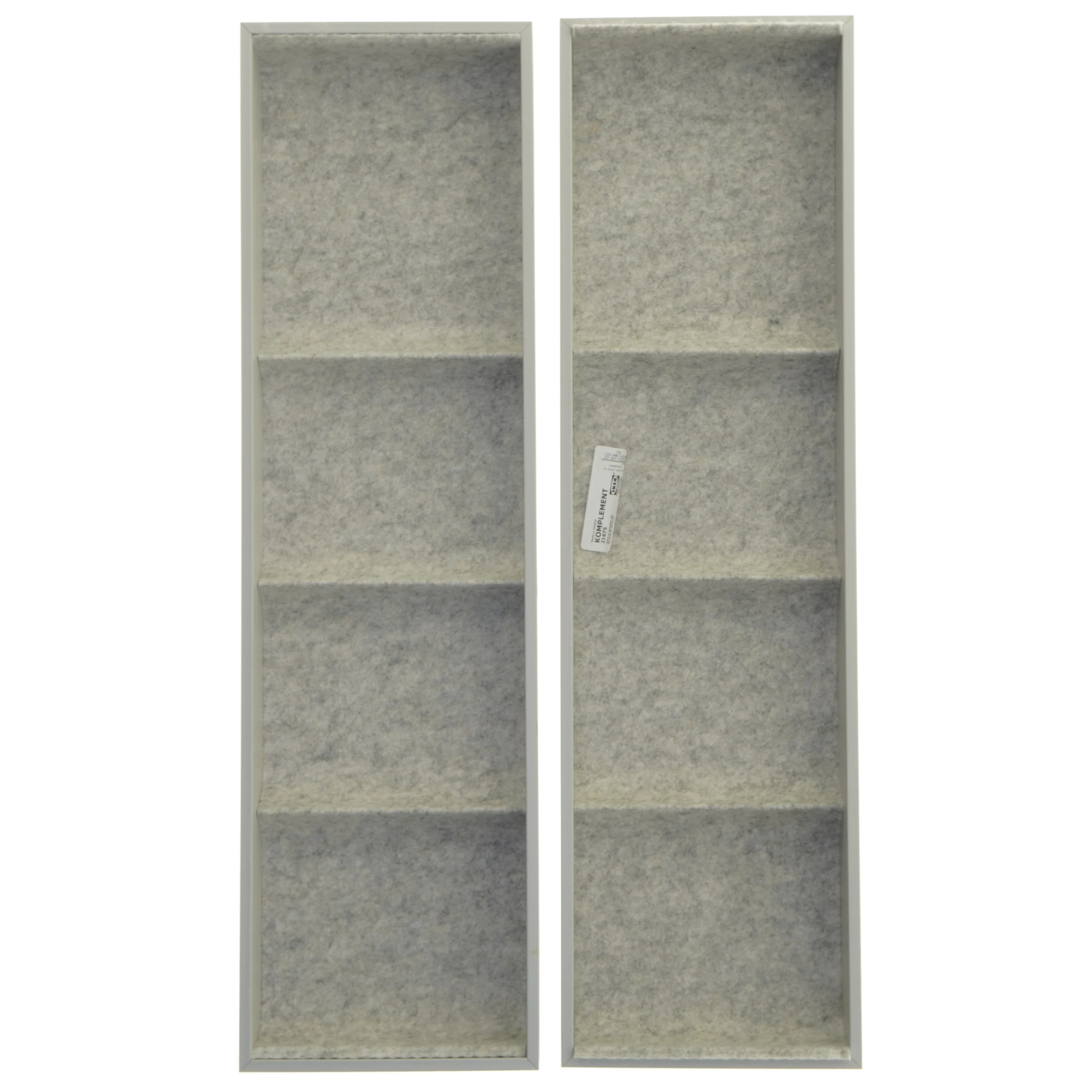 Grå opbevaringsskuffer fra IKEA (str. 2 stk 53x15 cm)