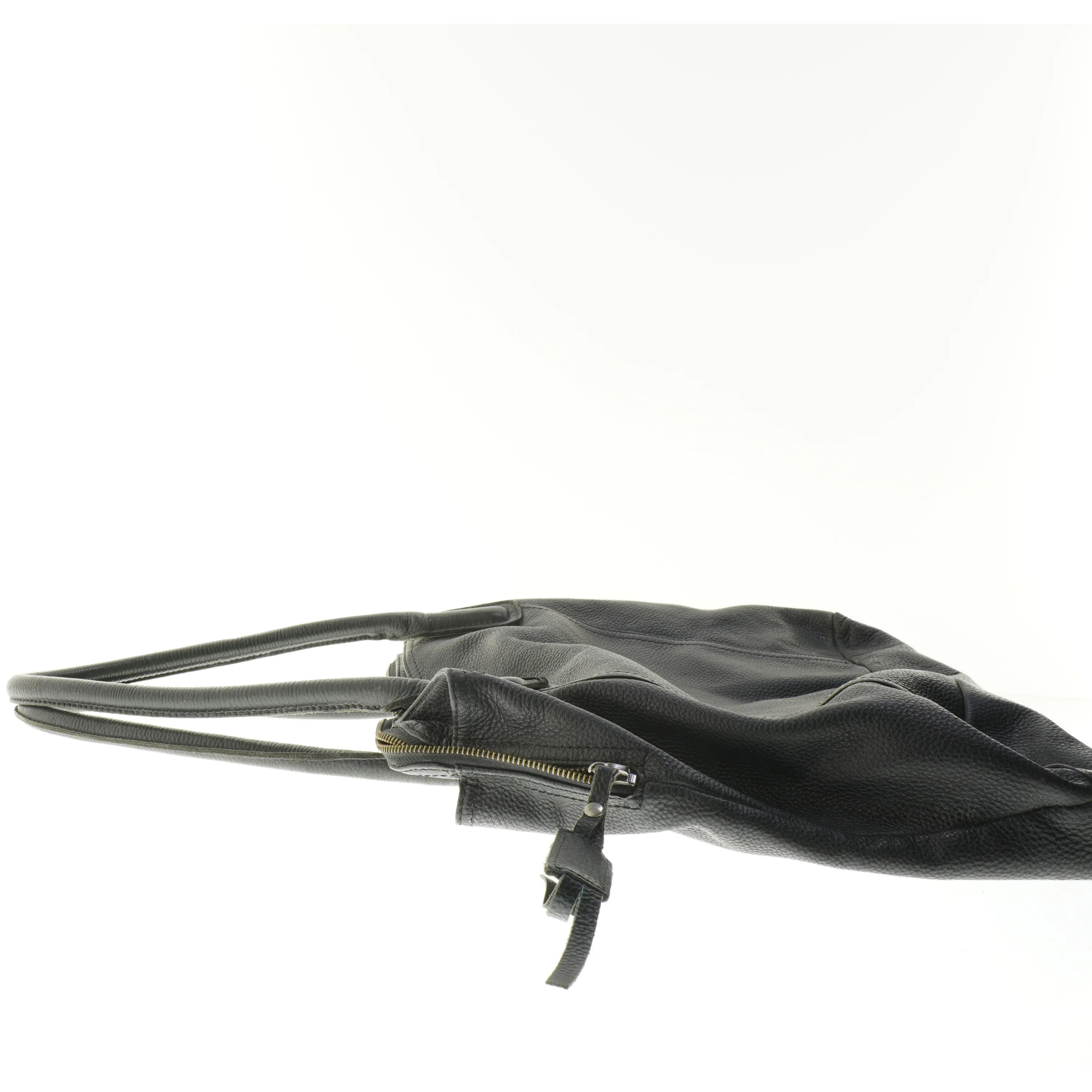 Stor sort lædertaske fra Ilse Jacobsen (str. 37x40x12 cm)