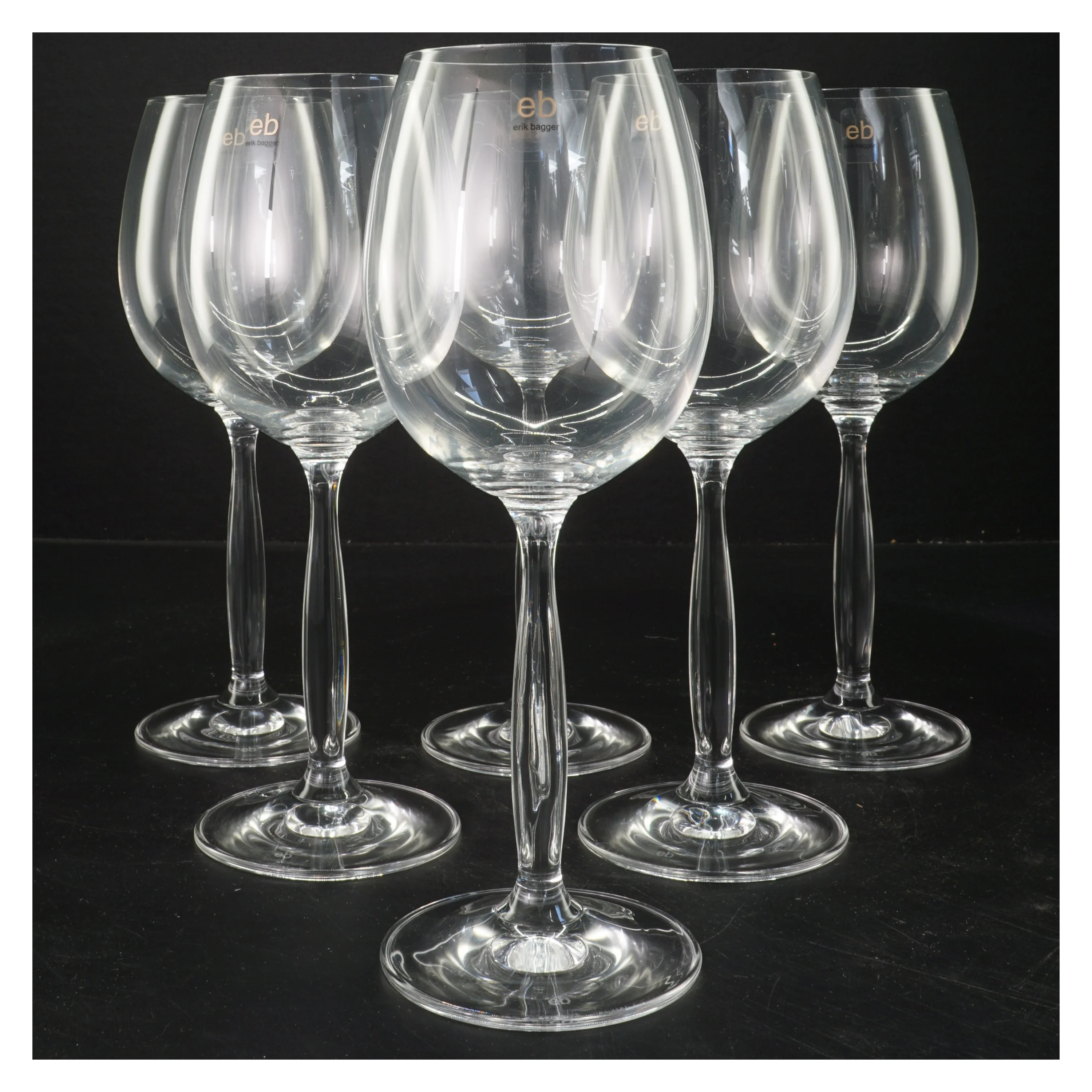 Erik Bagger vinglas, 6 stk fra Erik Bagger (str. 6 stk Ø 6,5cm længde 23,5 cm)