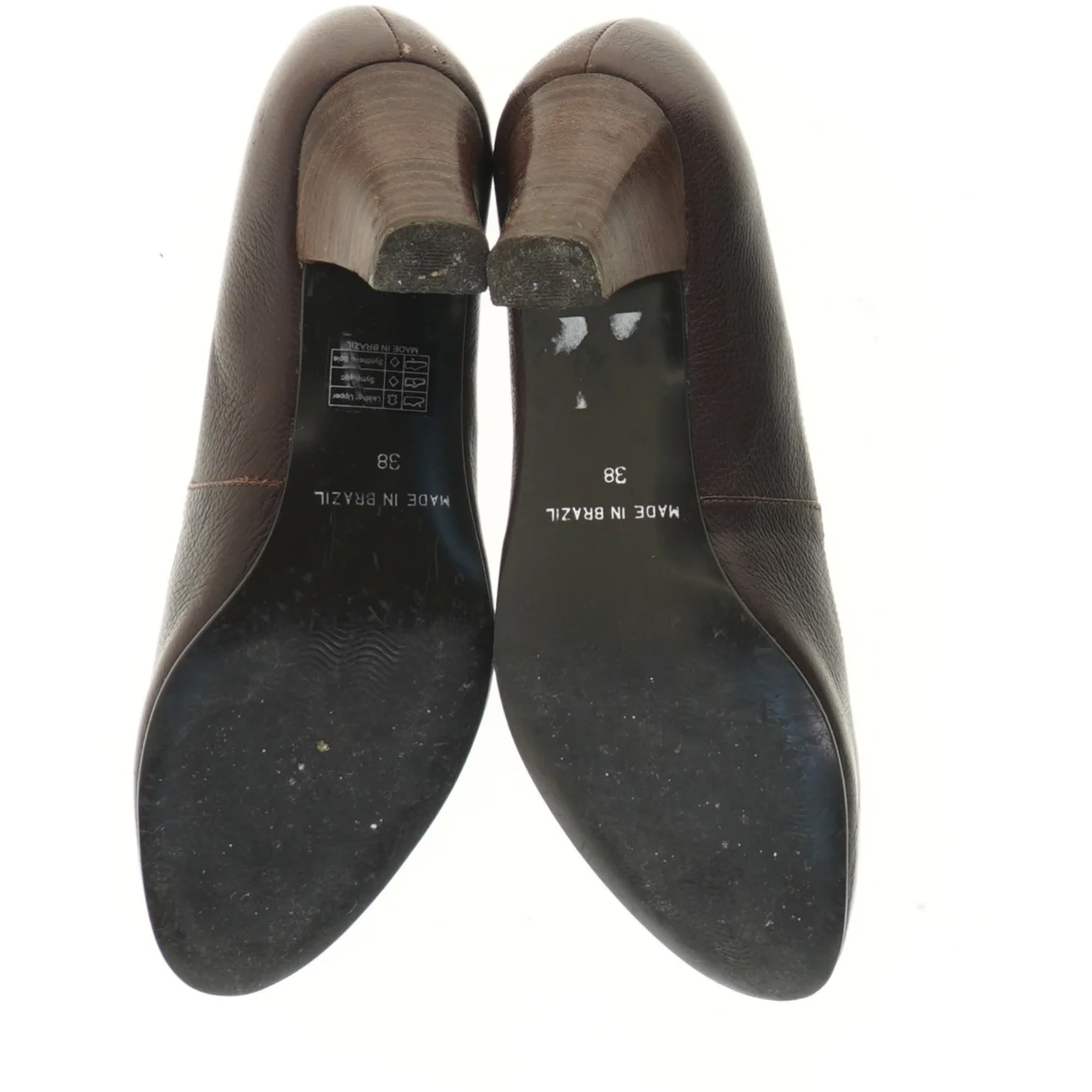 Brune lædersko med hæl (str. 38 )