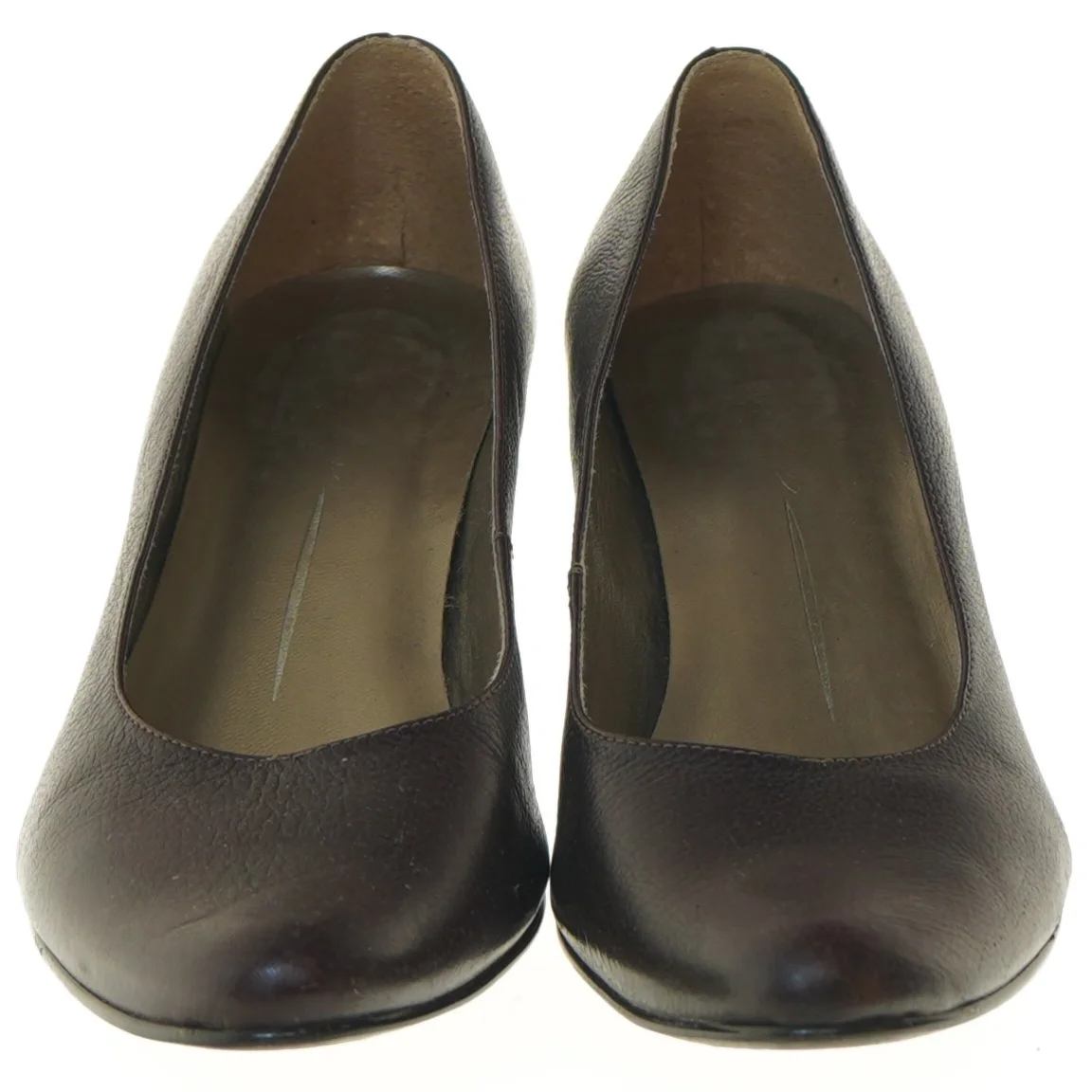 Brune lædersko med hæl (str. 38 )