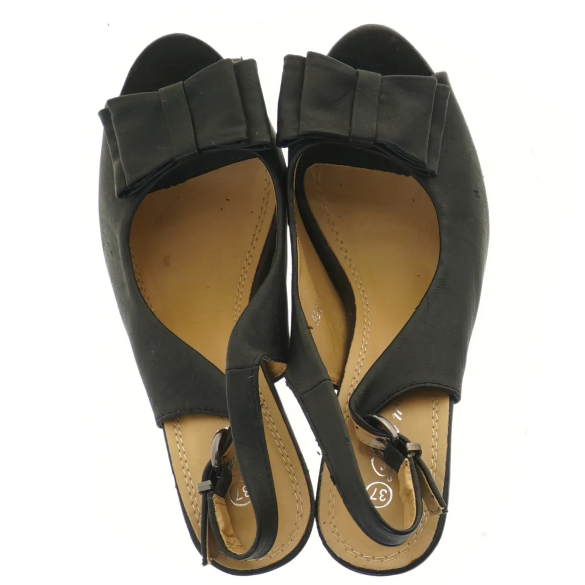 Sorte stiletter med åben tå fra Laik Moda (str. 37 )