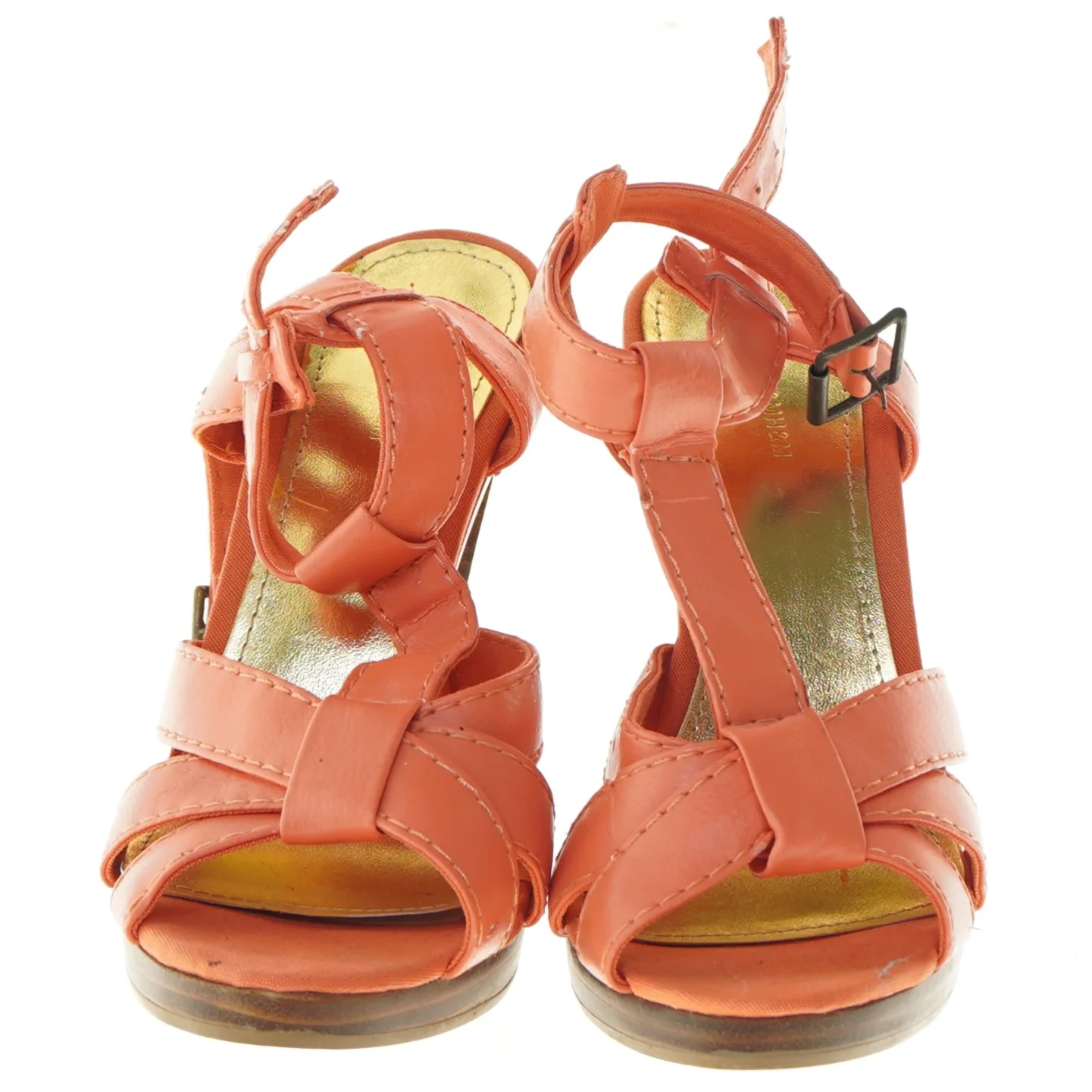 Orange sandaler med stilet hæl fra H&M (str. 38 )