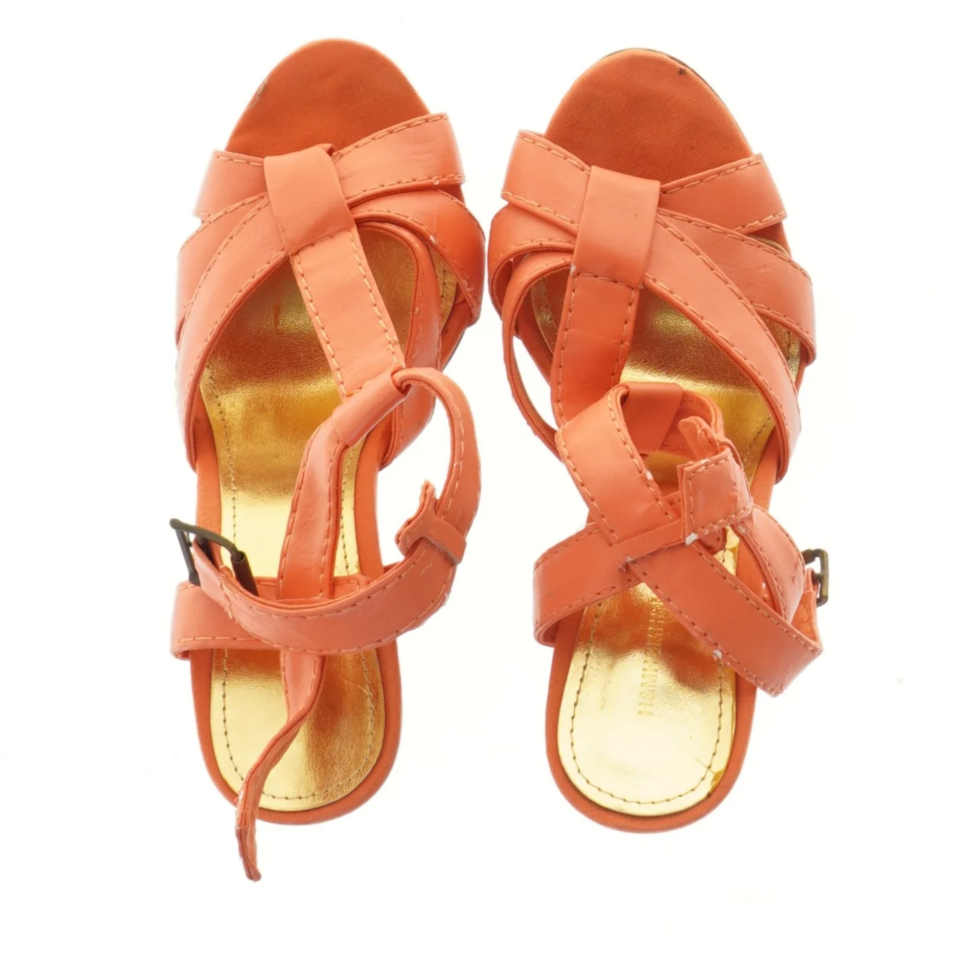 Orange sandaler med stilet hæl fra H&M (str. 38 )