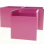 Lyserød vægopbevaringskasser (str. 39 x 17 x 20 cm)
