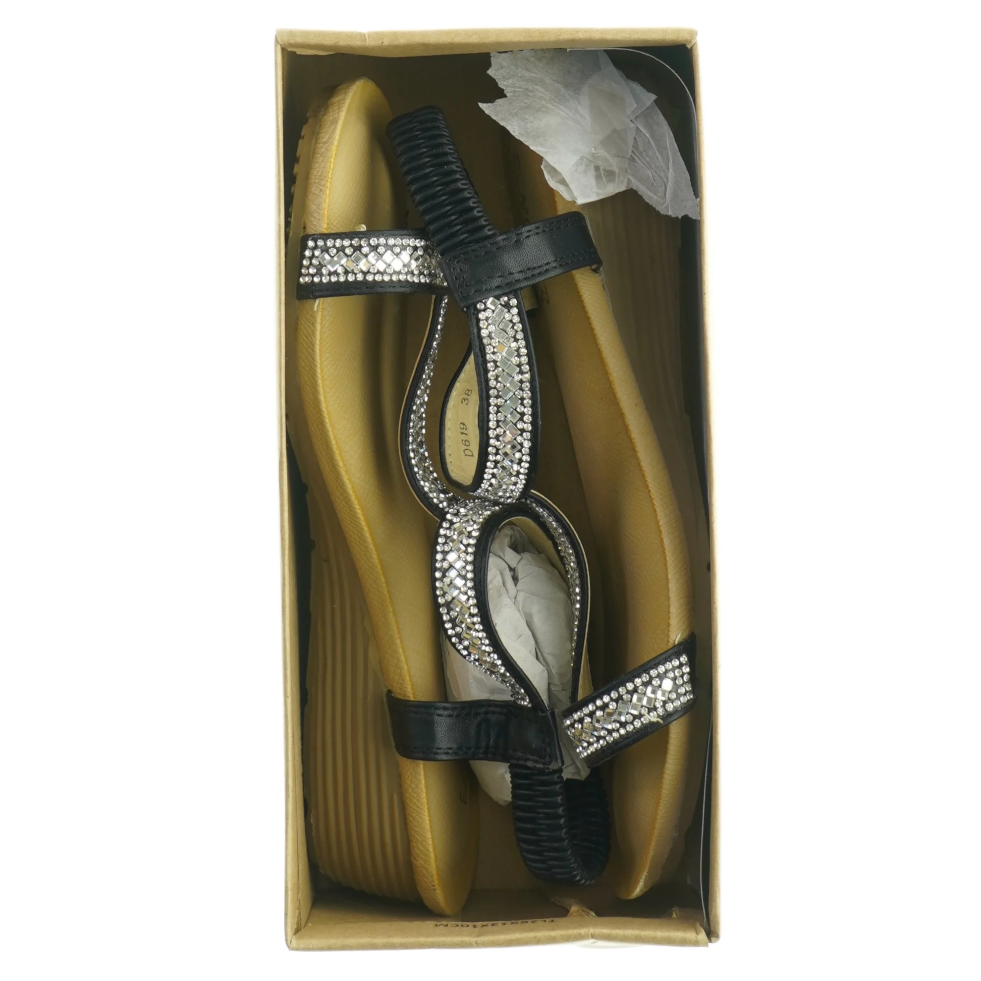 Damesandaler med rhinsten fra Encor (str. 38)