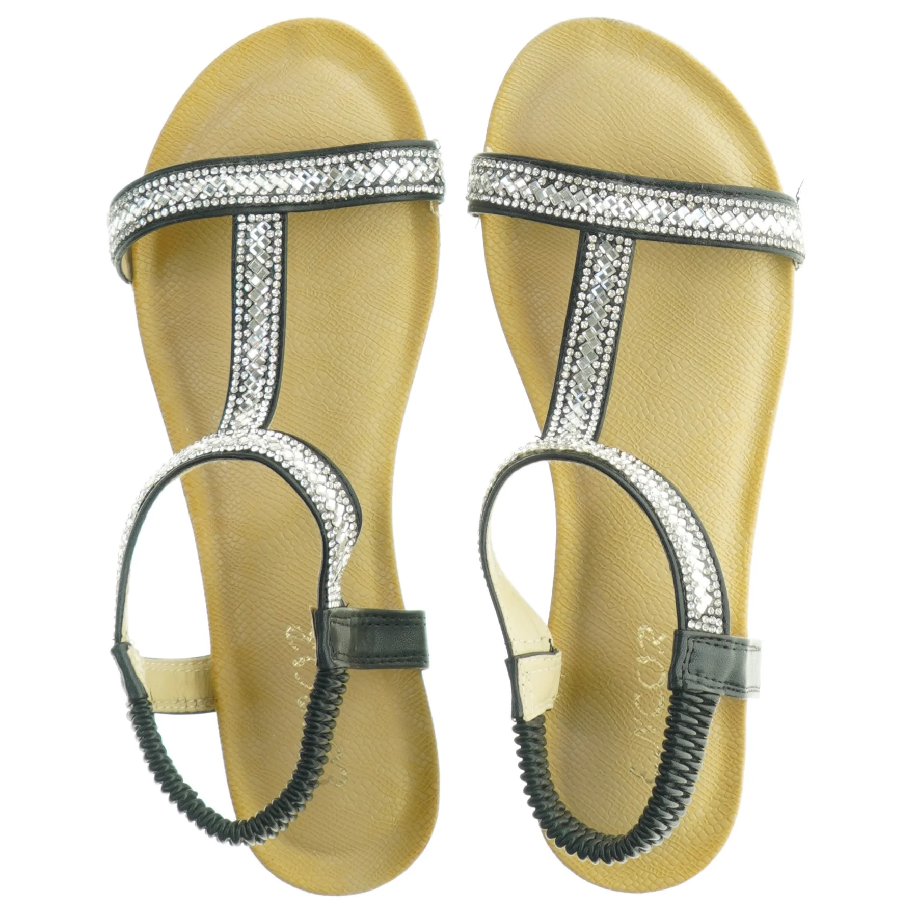 Damesandaler med rhinsten fra Encor (str. 38)