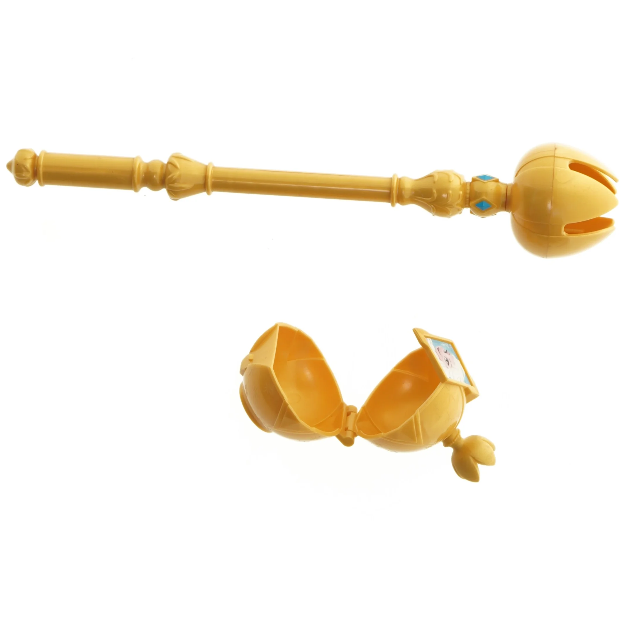 Gul prinsessestav og scepter (str. 30 cm og 8 cm)