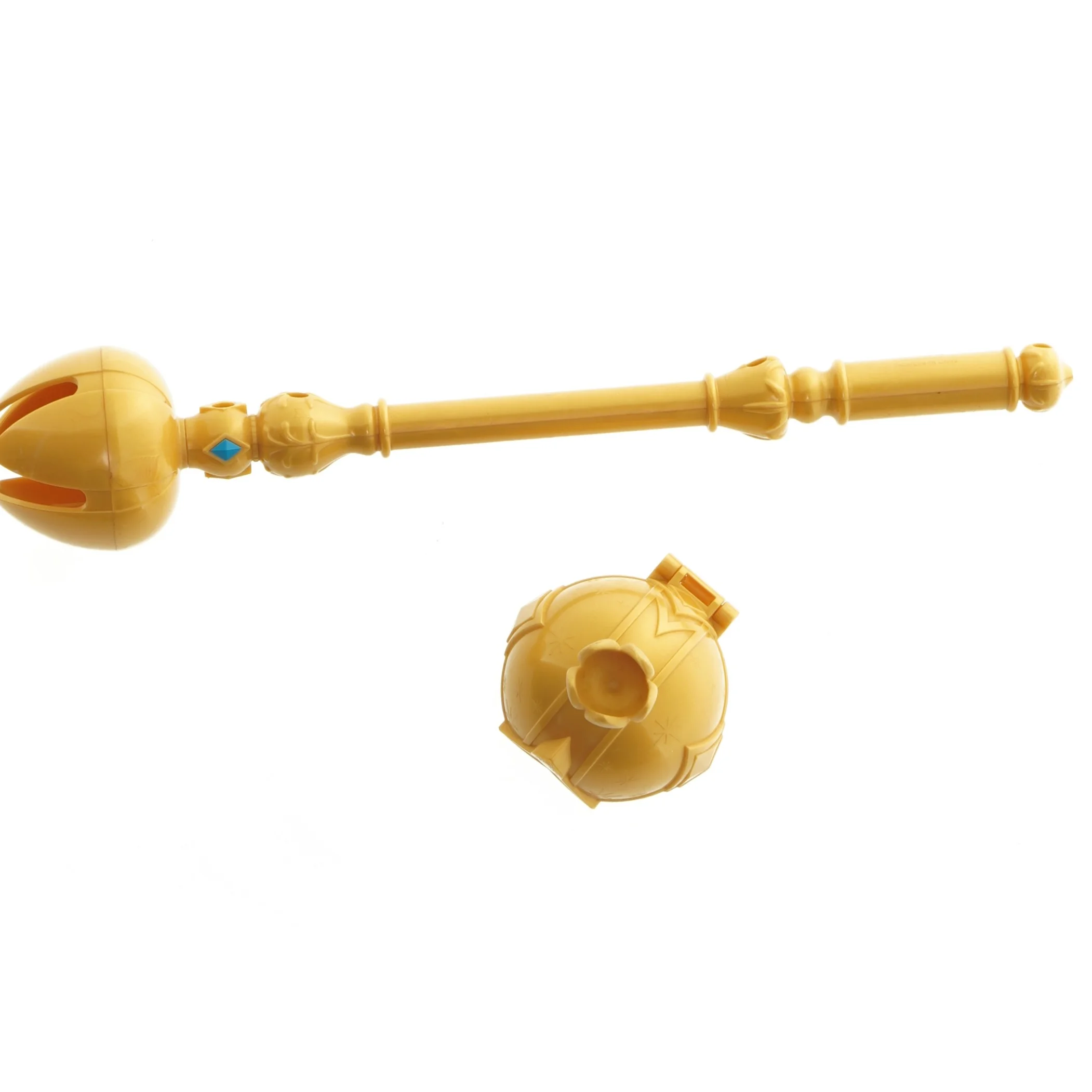 Gul prinsessestav og scepter (str. 30 cm og 8 cm)