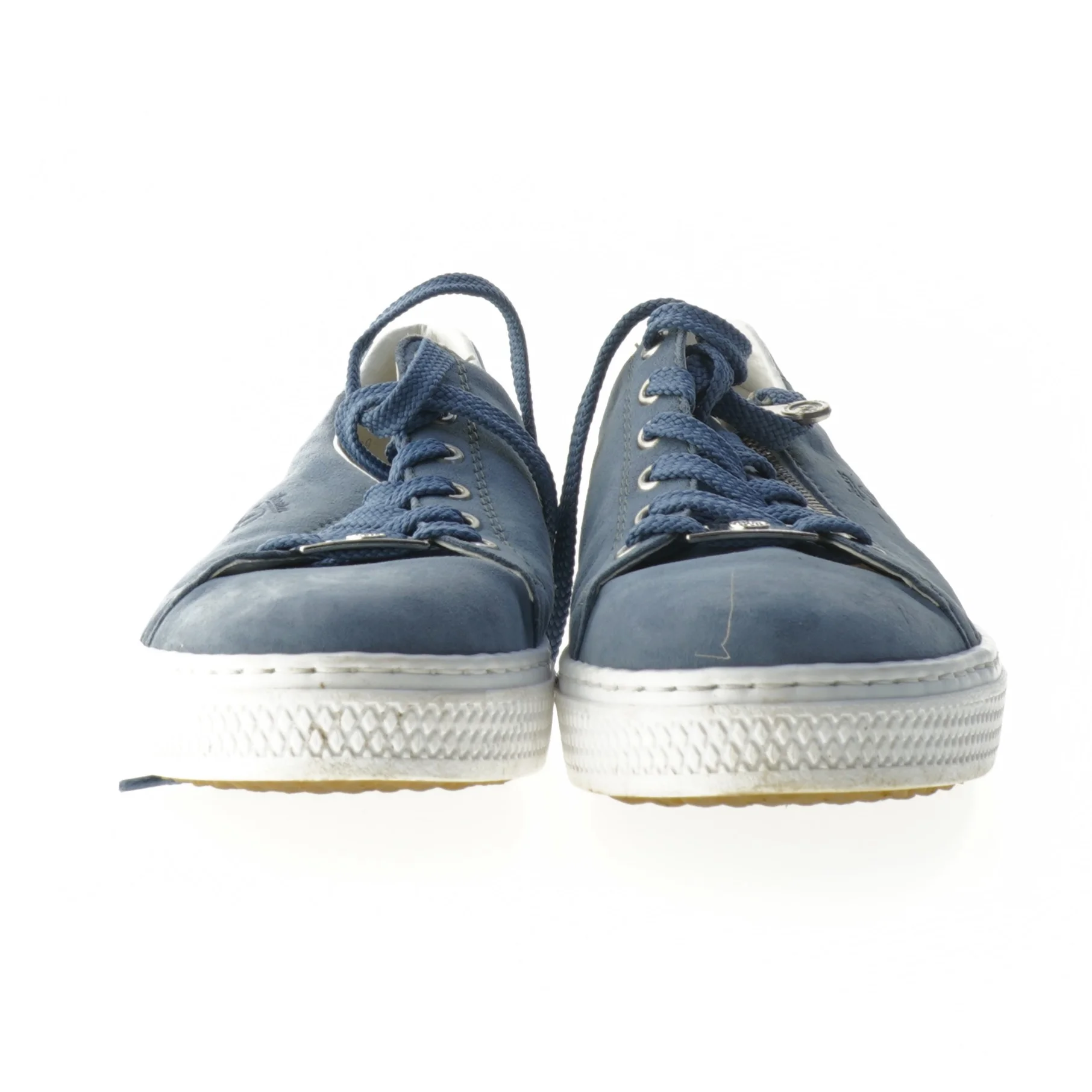 Blå sneakers med snørebånd og lynlås fra Rieker (str. 42 )