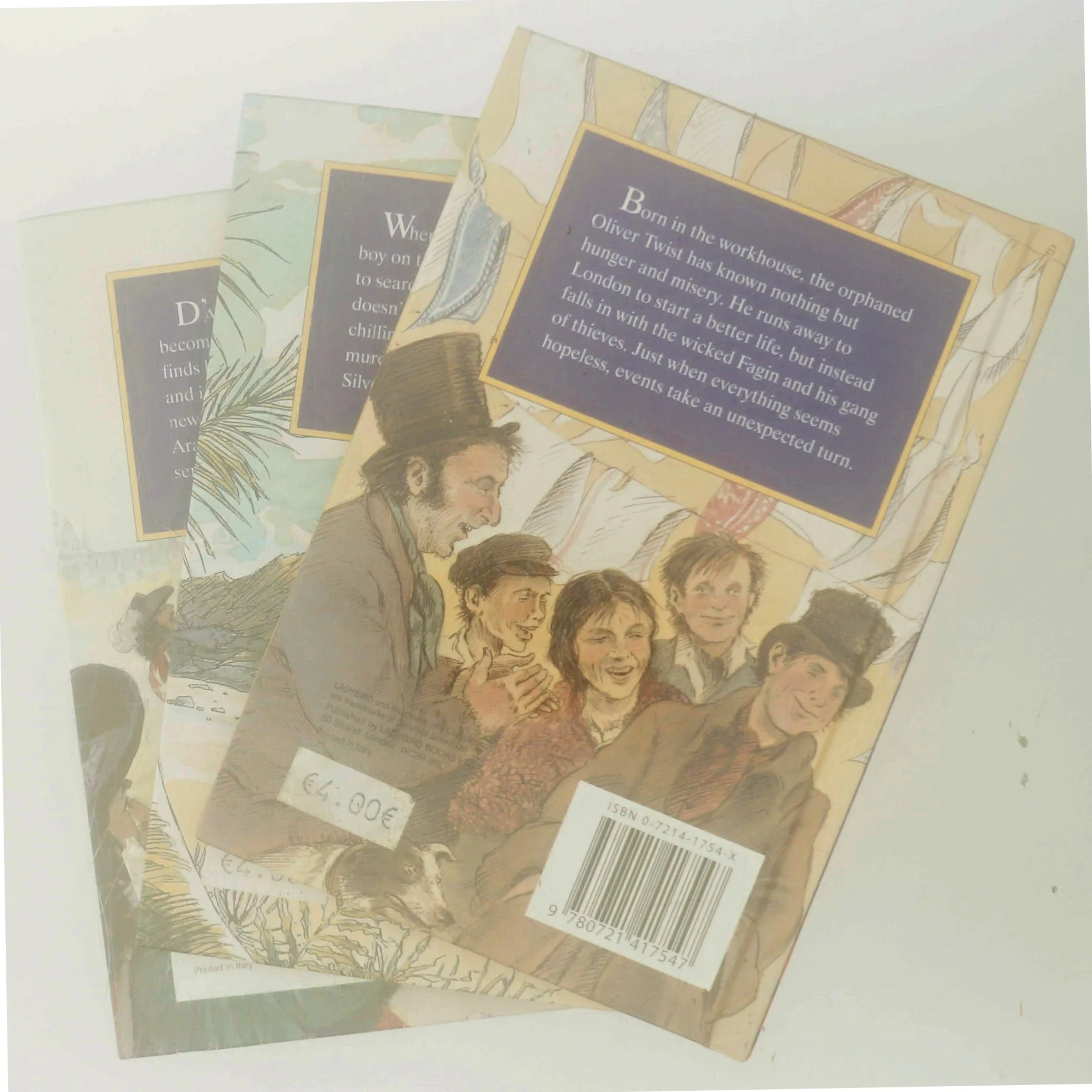 The Three Musketeers, Oliver Twist, Treasure Island