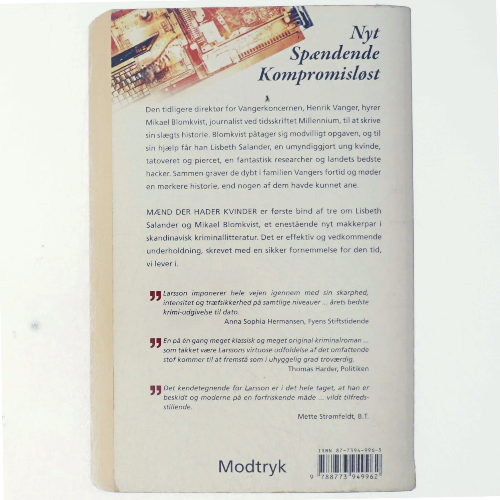 Mænd der hader kvinder af Stieg Larsson, Stieg Larsson (Bog)