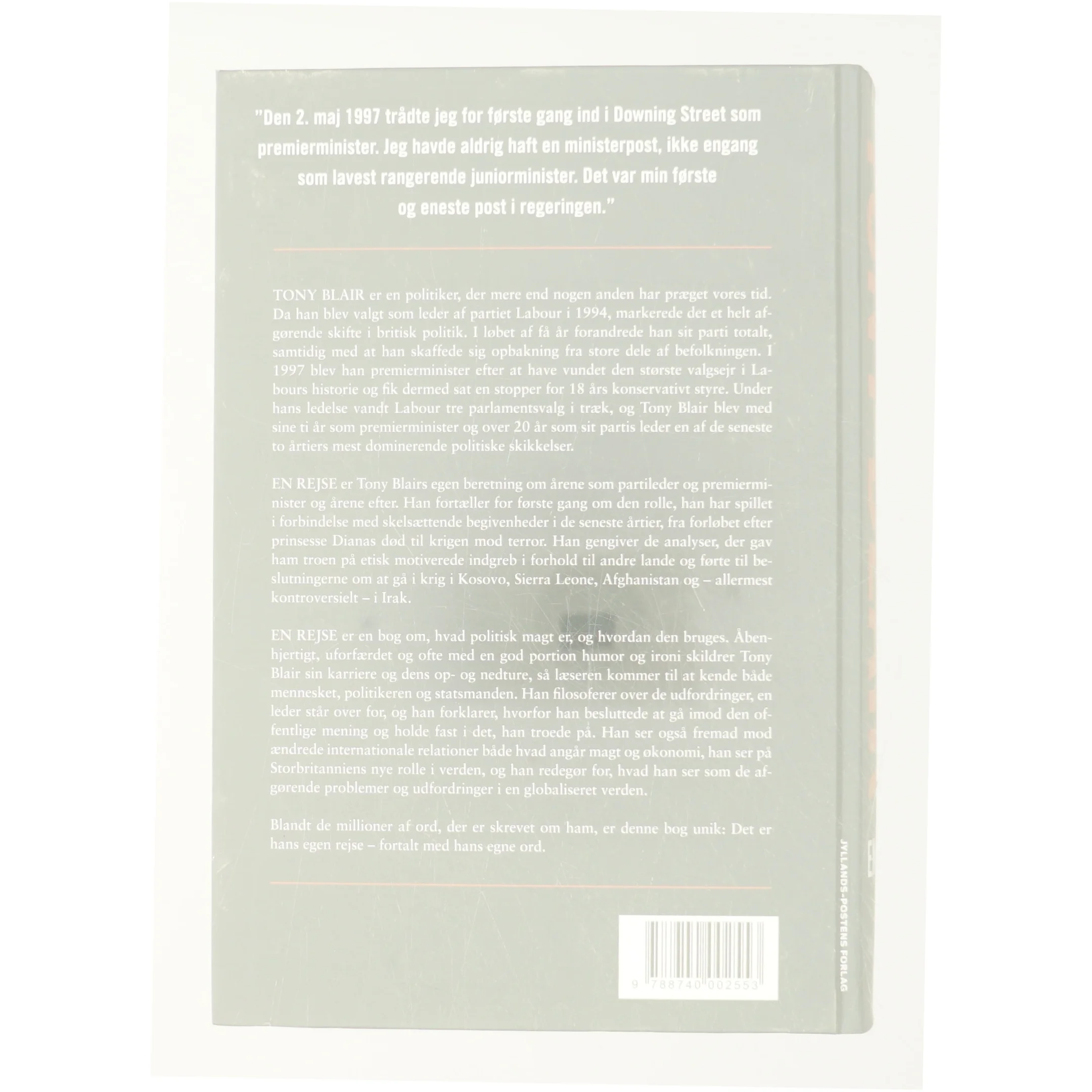 En rejse af Tony Blair, fra Bog