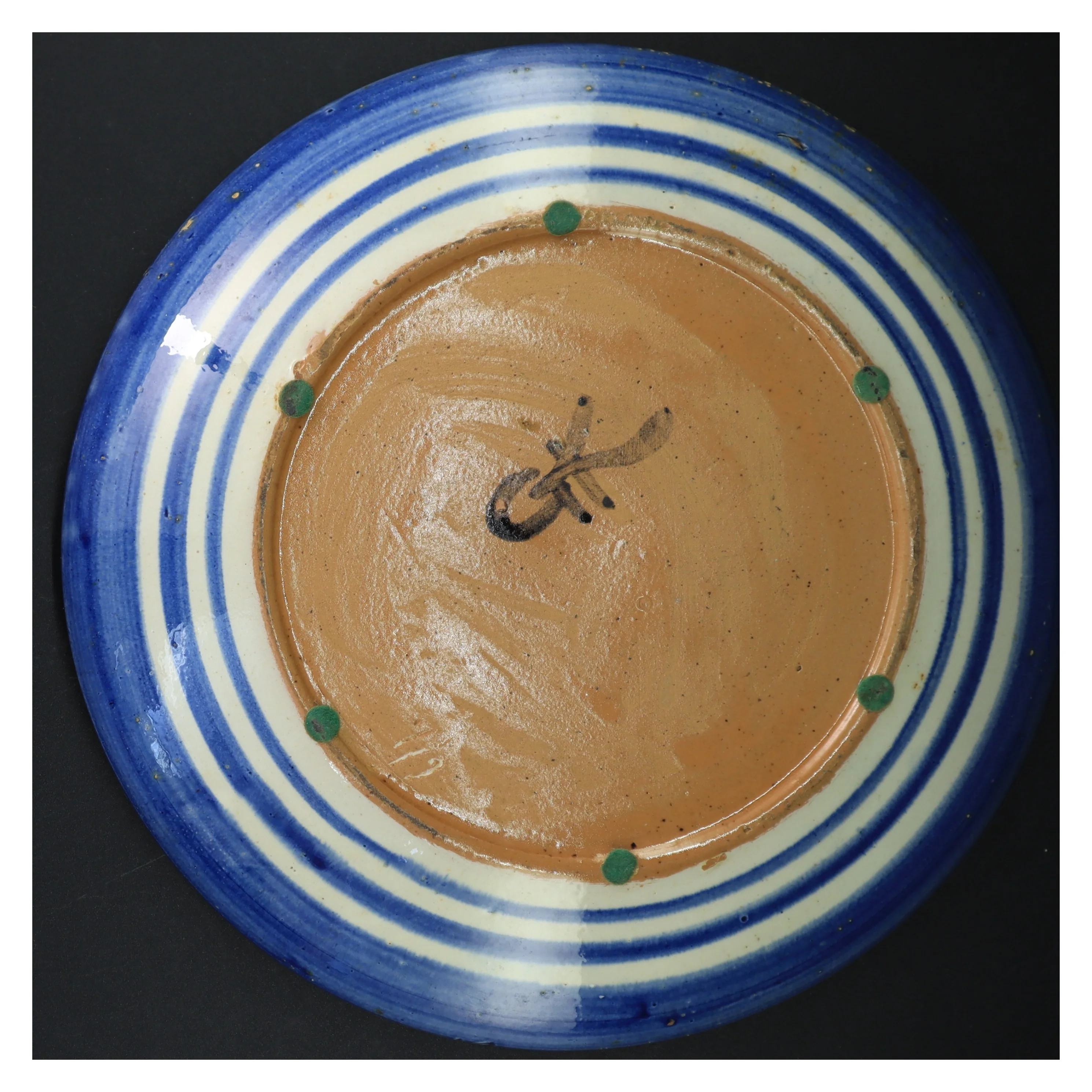 Håndmalet keramik fad (str. 30 cm)