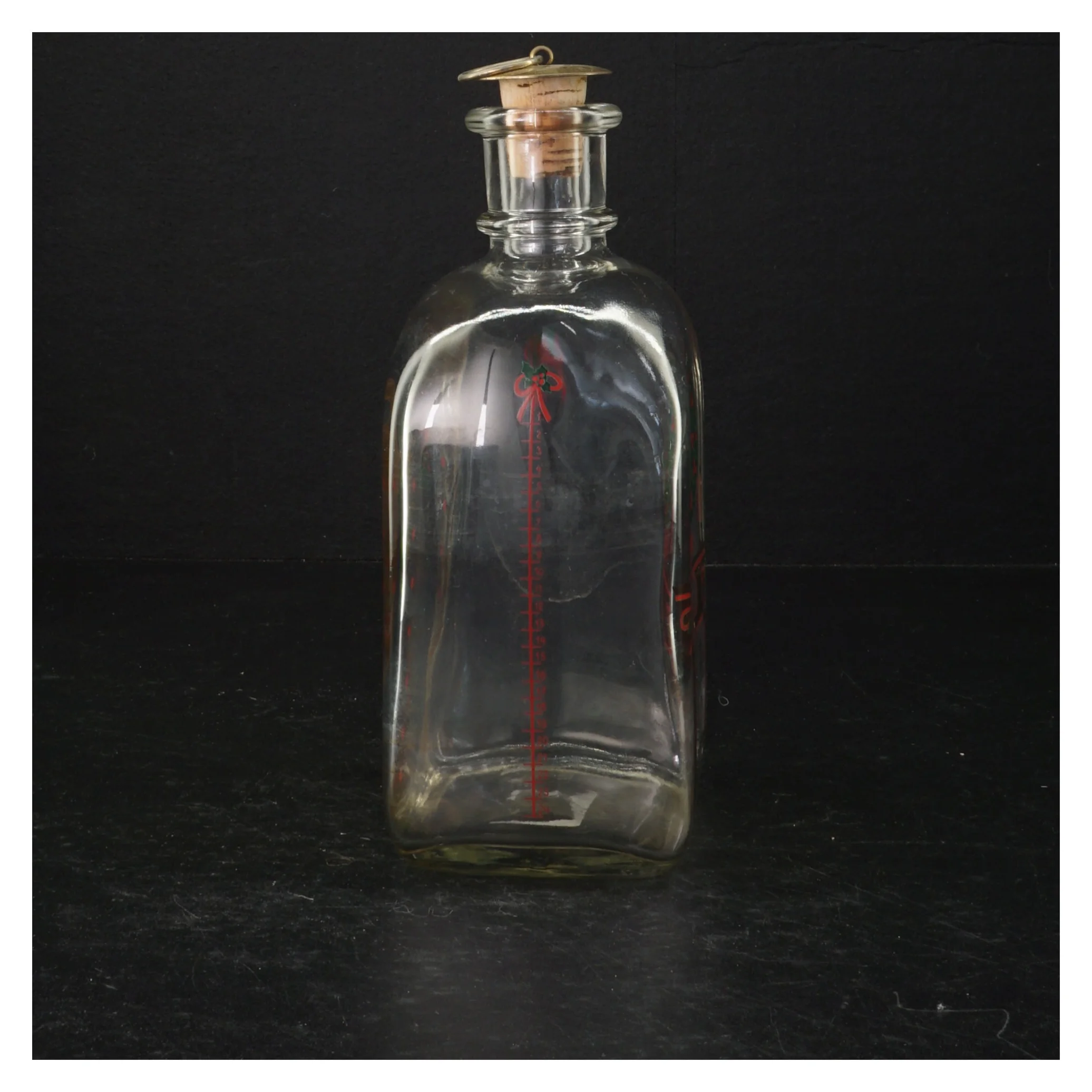 Julepyntet jule snapse flaske (str. 19 cm)