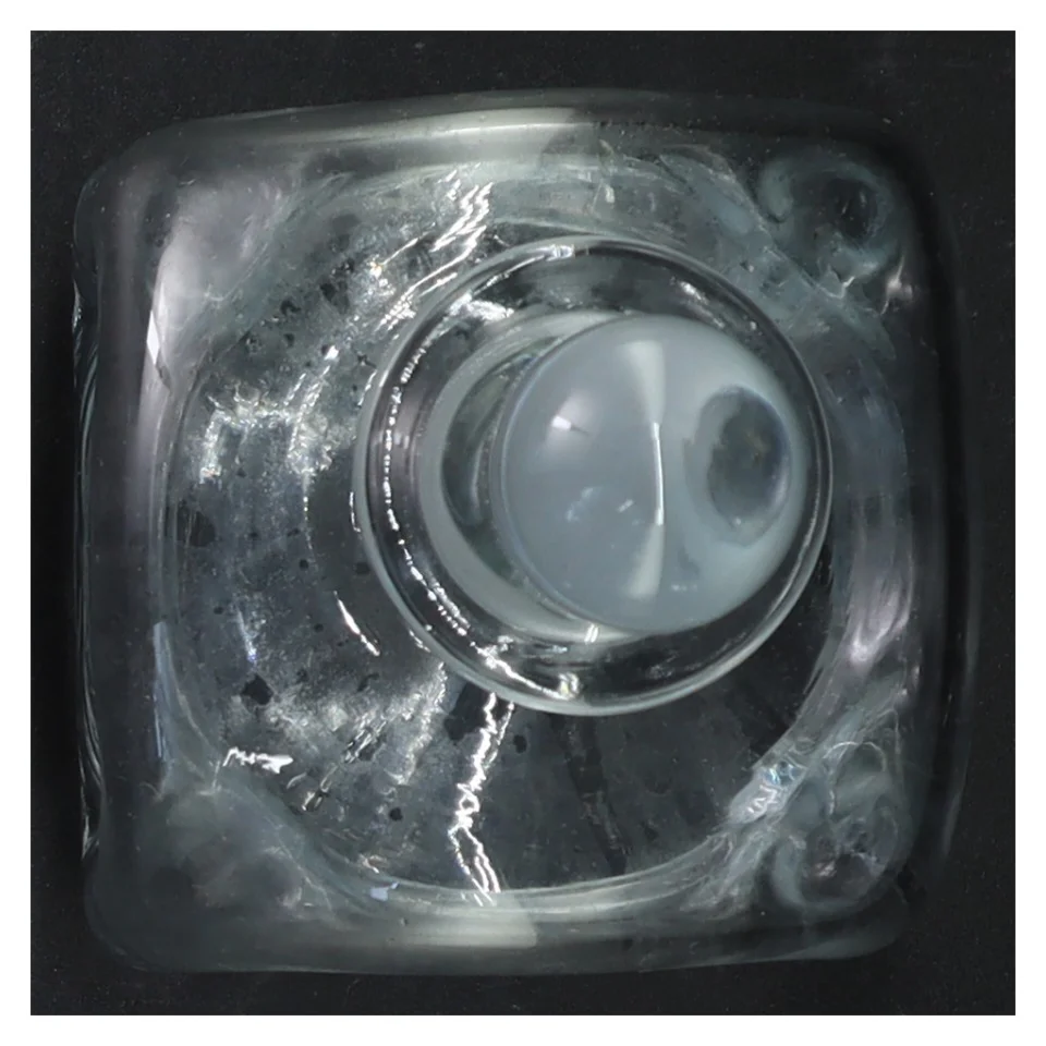 Glaskaraffel med prop (str. 14 cm)