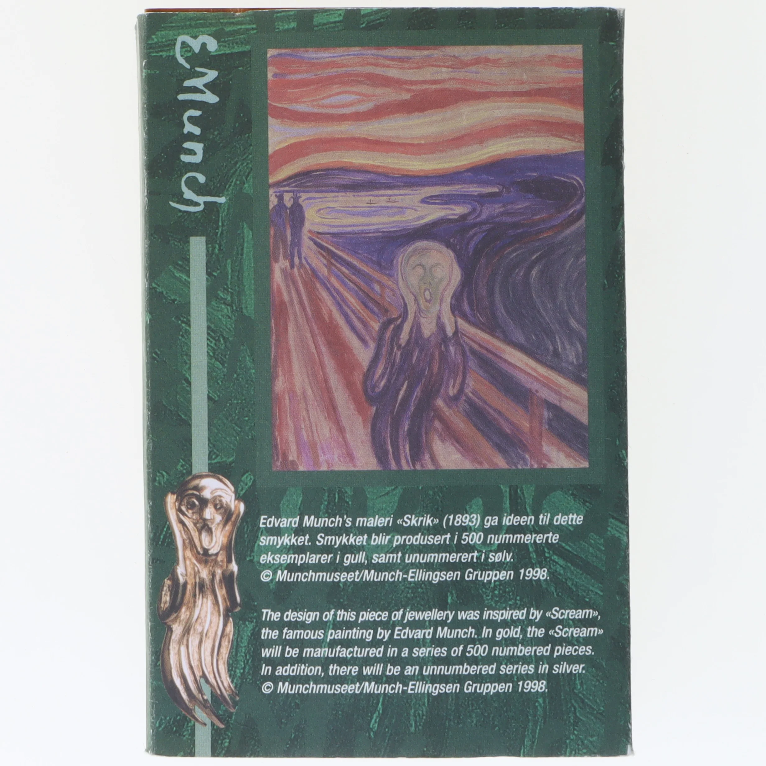 Smykke inspireret af Edvard Munchs Skrig (str. 5 cm)