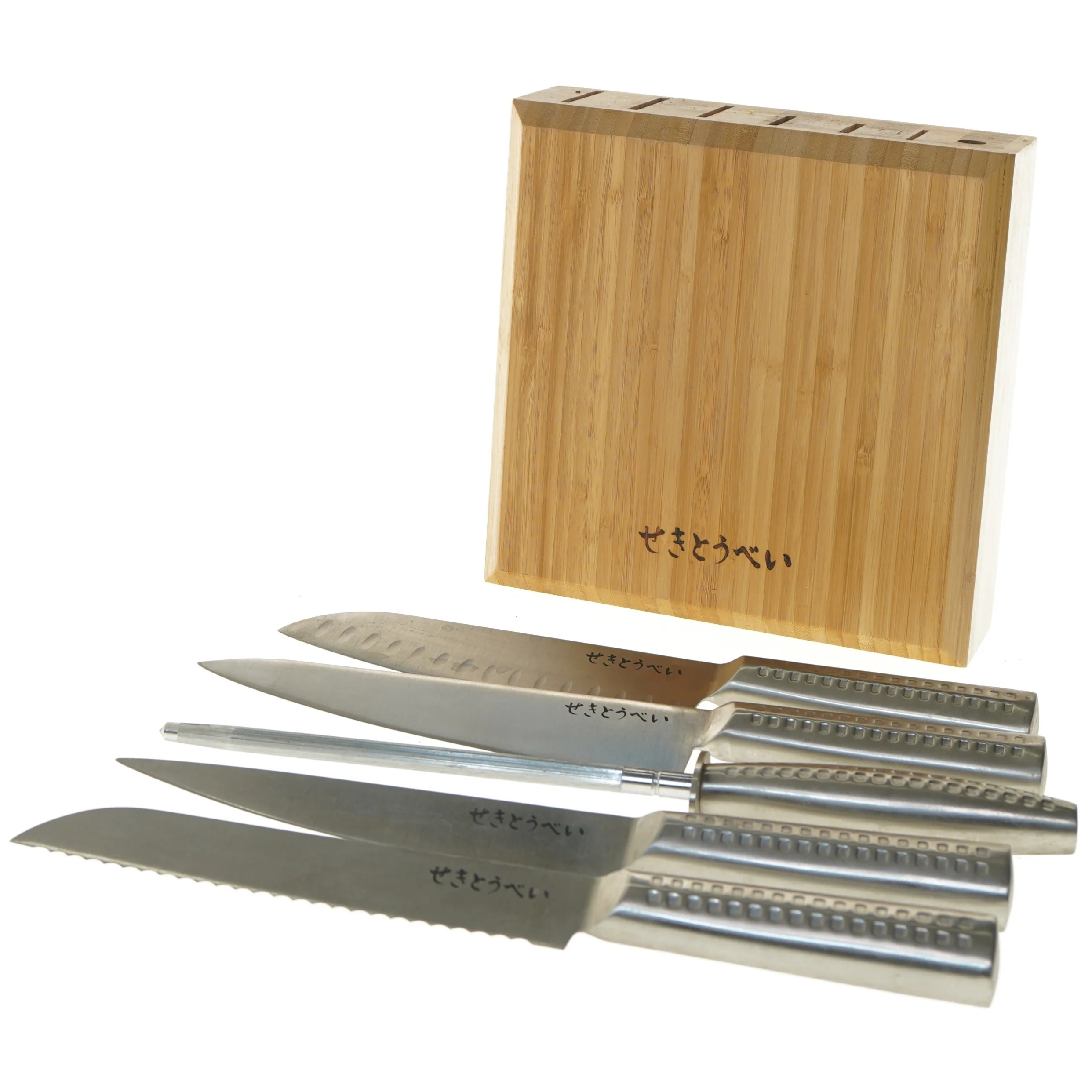 Knivsæt med holder (str. 22x22 cm)