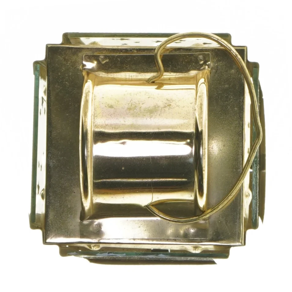Guld stjernemønstret lanterne (str. 13,5x9x9 cm)