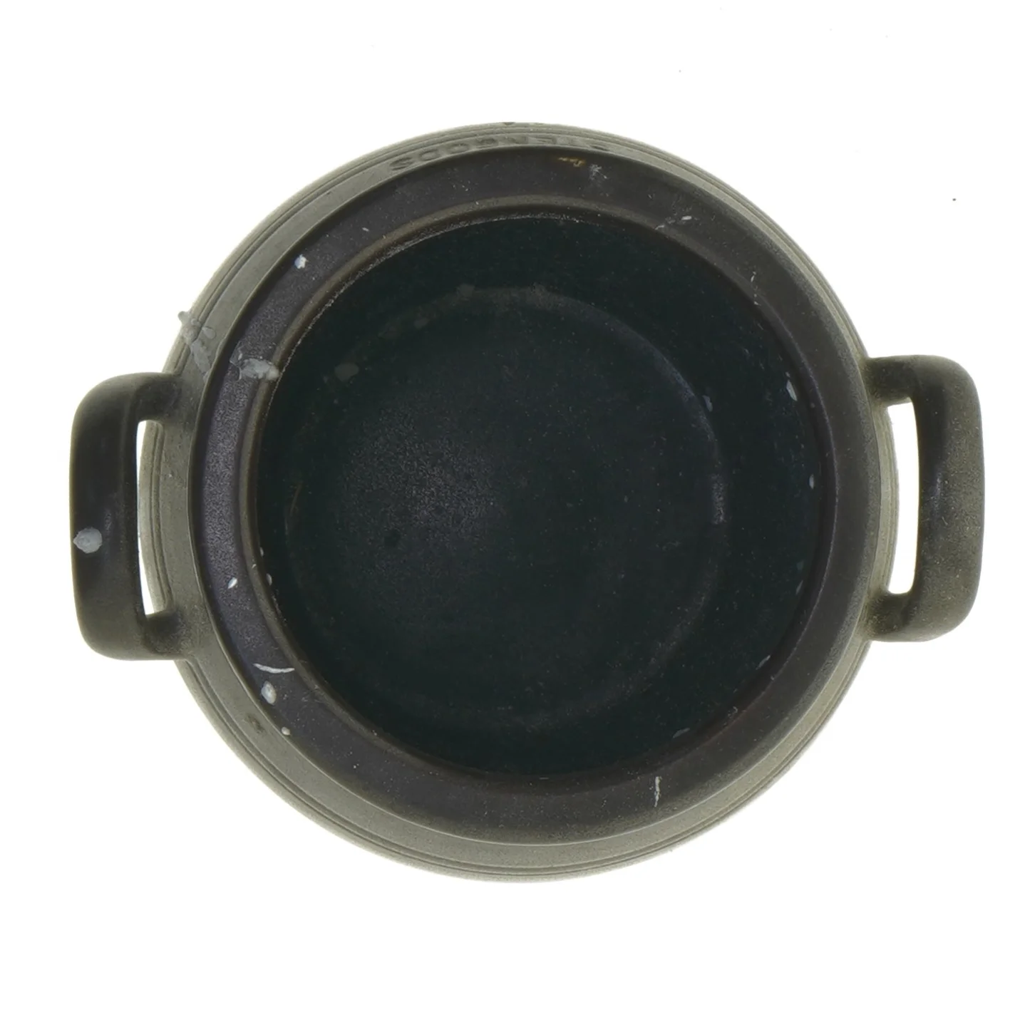 Keramisk krukke med hanke fra Höganäs (str. Ø. 11,5 cm. længde. 13 cm)