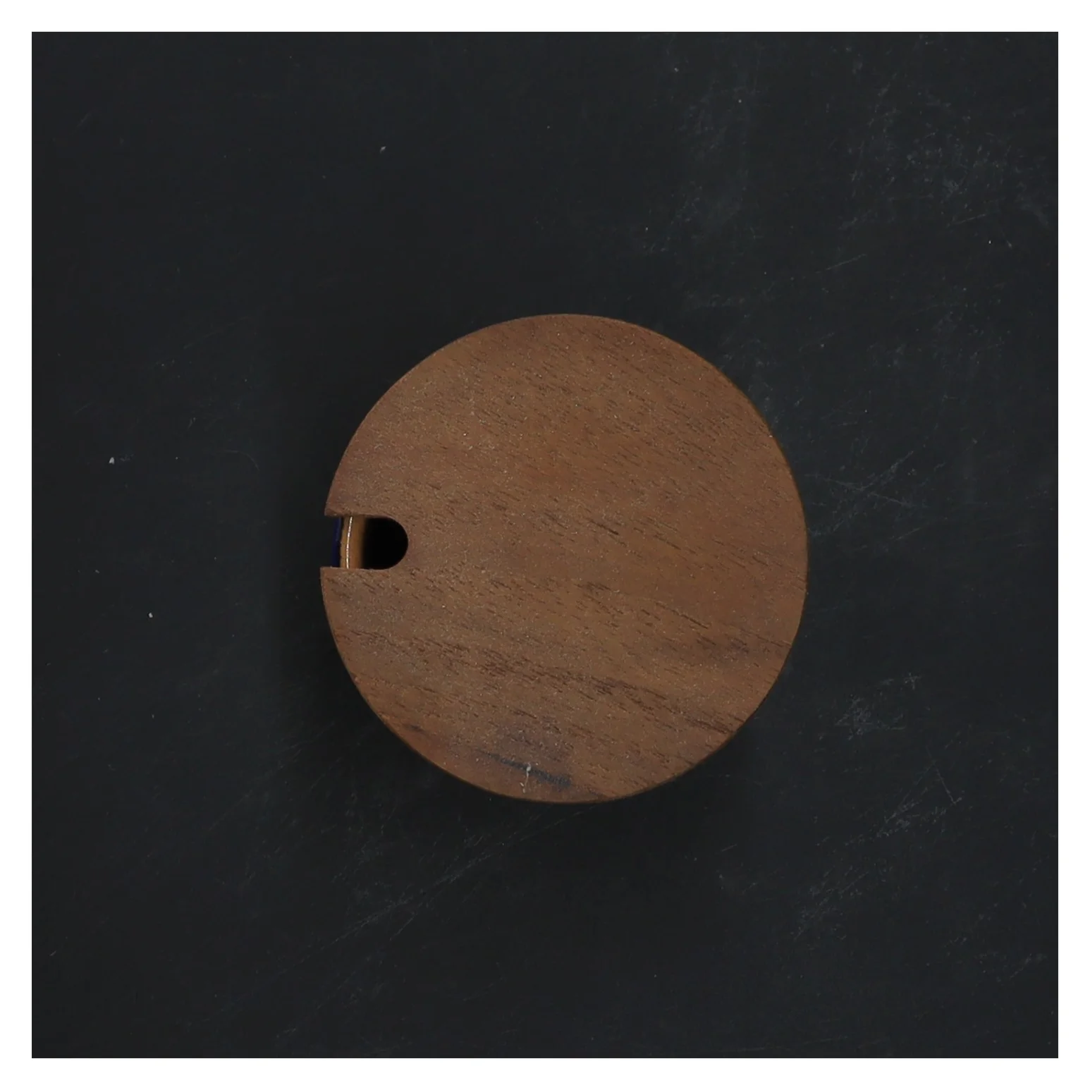 Sennepskrukke med træ-låg (str. Ø 7xh7 cm)