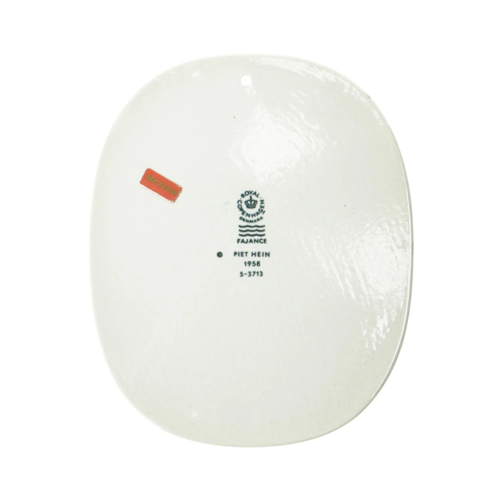 Piet Hein keramisk platte fra Royal Copenhagen (str. 16,5x14 cm)