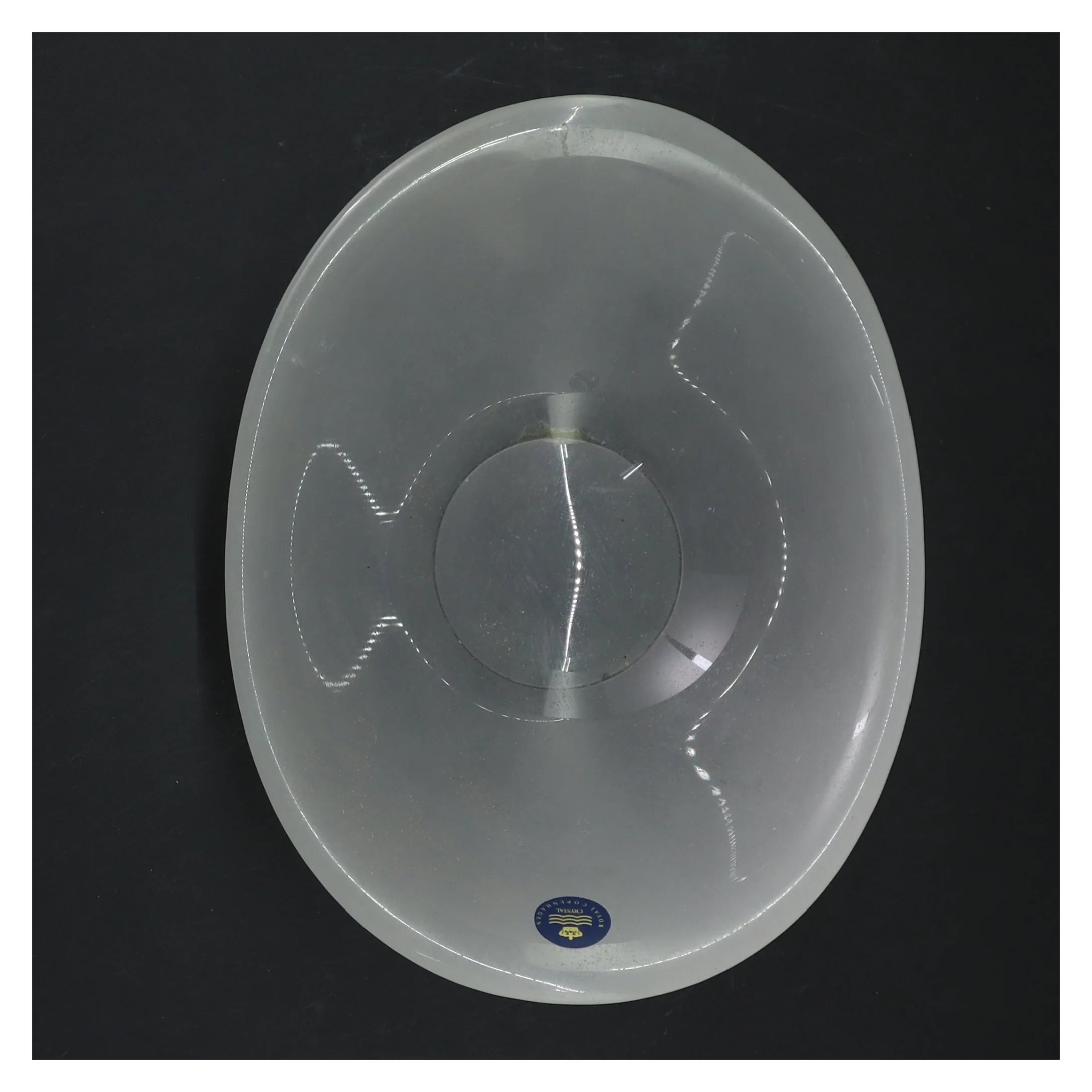 Frostet glas skål fra Royal Copenhagen (str. 19x15 cm)