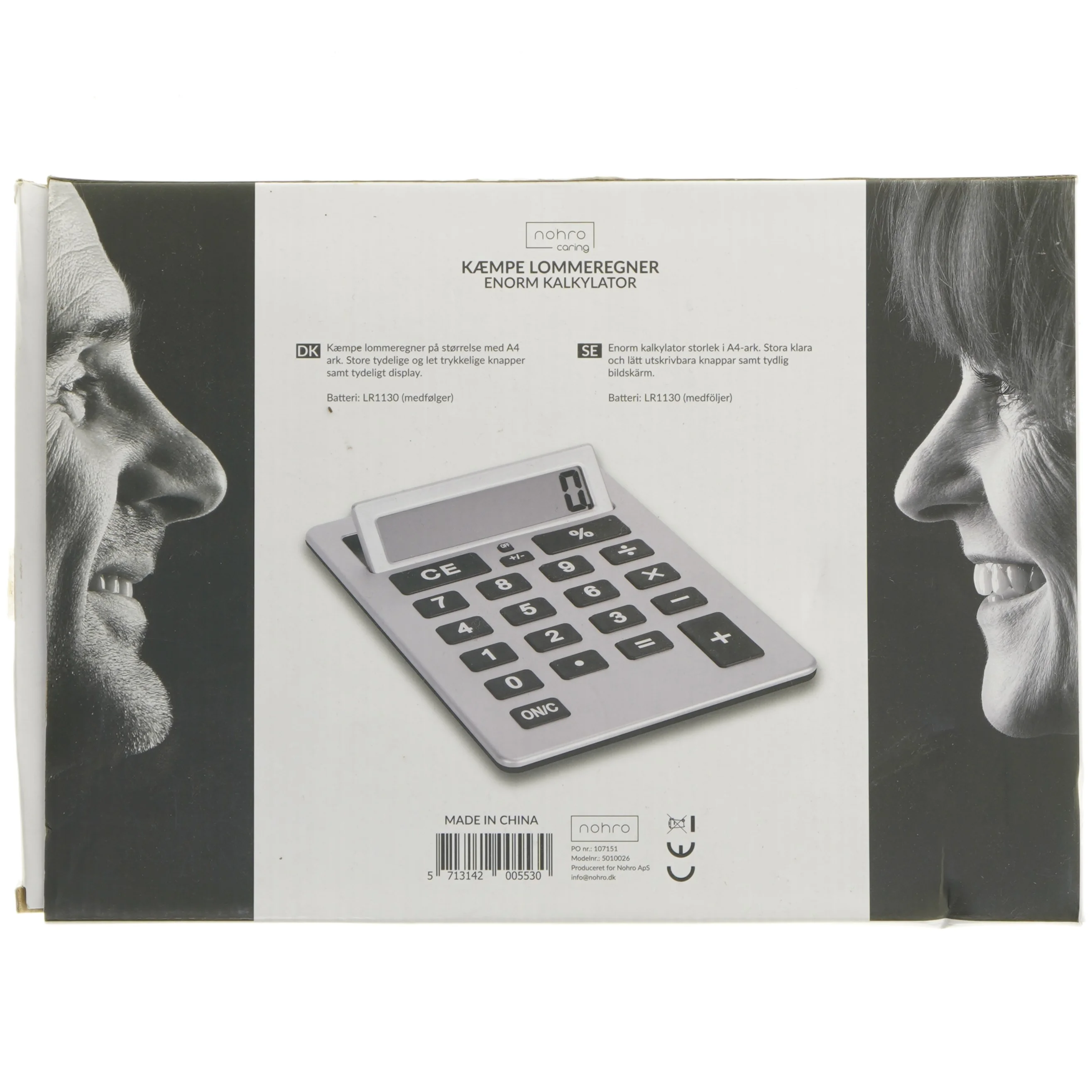 Stor lommeregner fra Nohro (str. 30x21 cm)