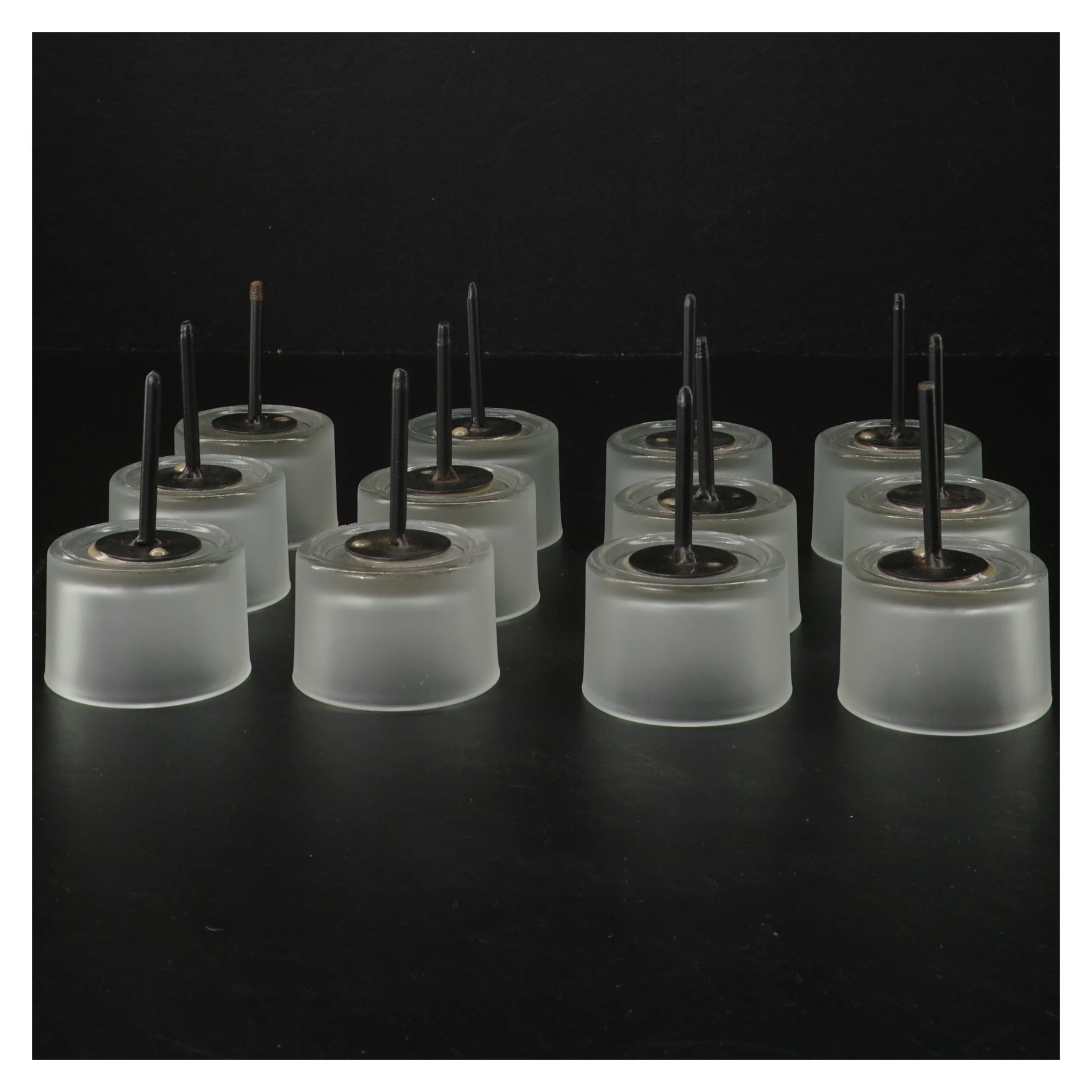 Dekorative glasholdere med spyd (str. 12 styk, ø 5 cm)