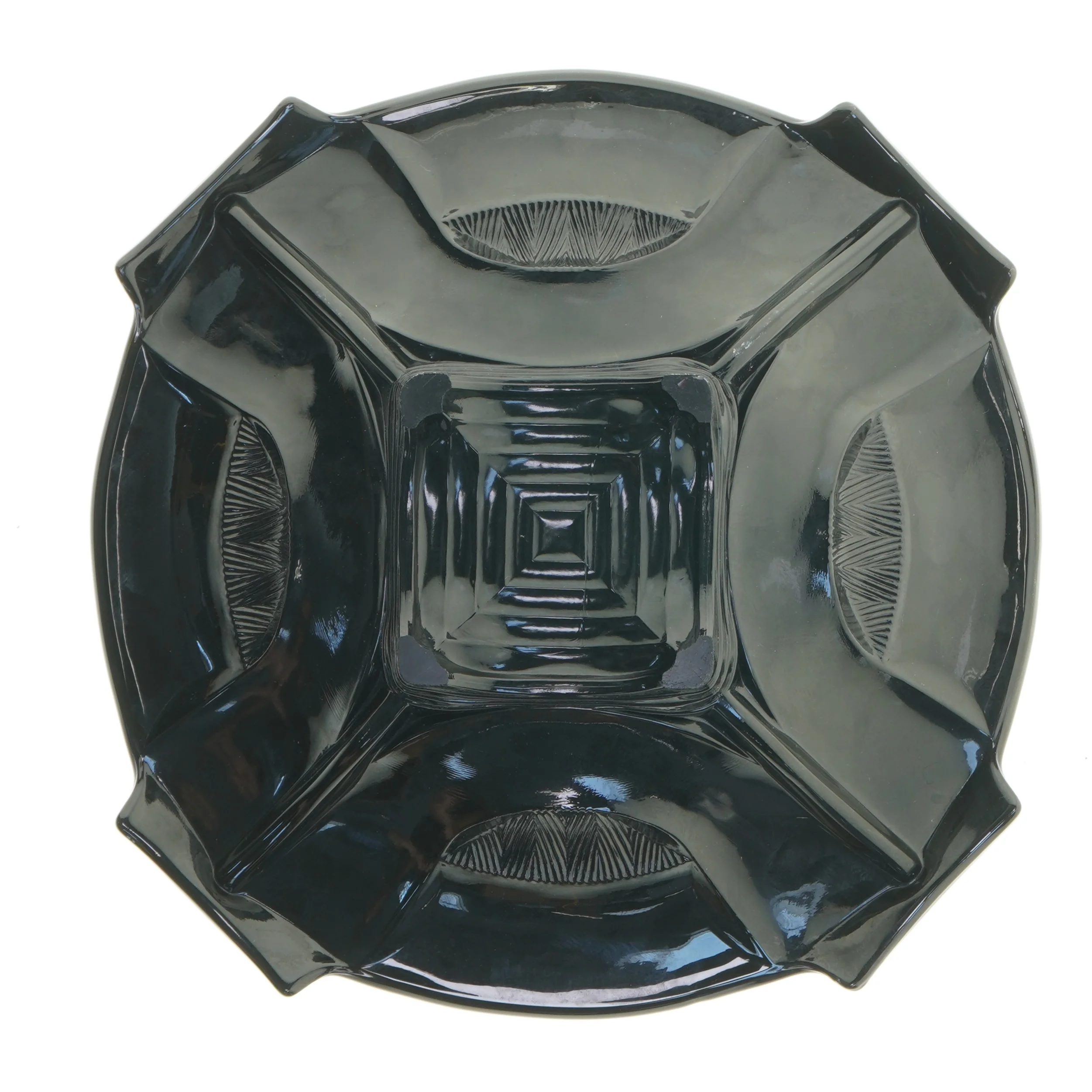 Sort glas skål (str. Ø 30 cm)