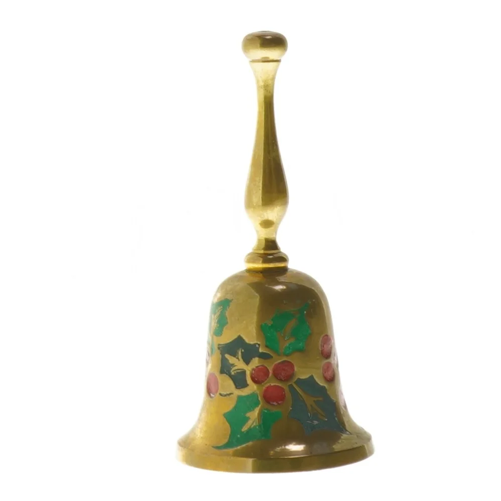 Messingklokke med julemotiv (str. 12,5 cm)