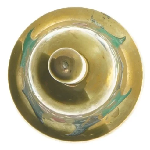 Messingklokke med julemotiv (str. 12,5 cm)