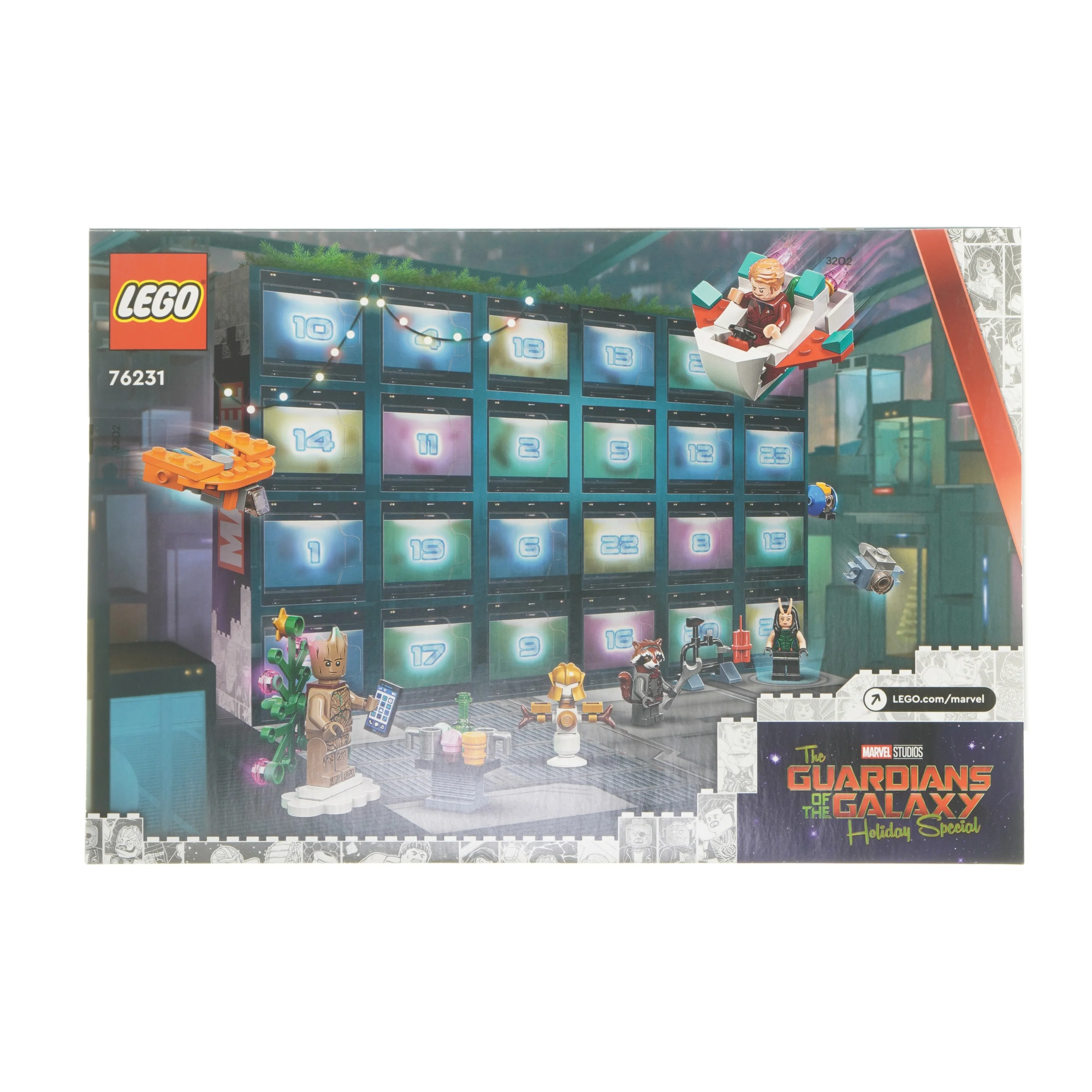 LEGO Guardians of the Galaxy Julekalender fra LEGO (str. 26x6,5x38 cm)