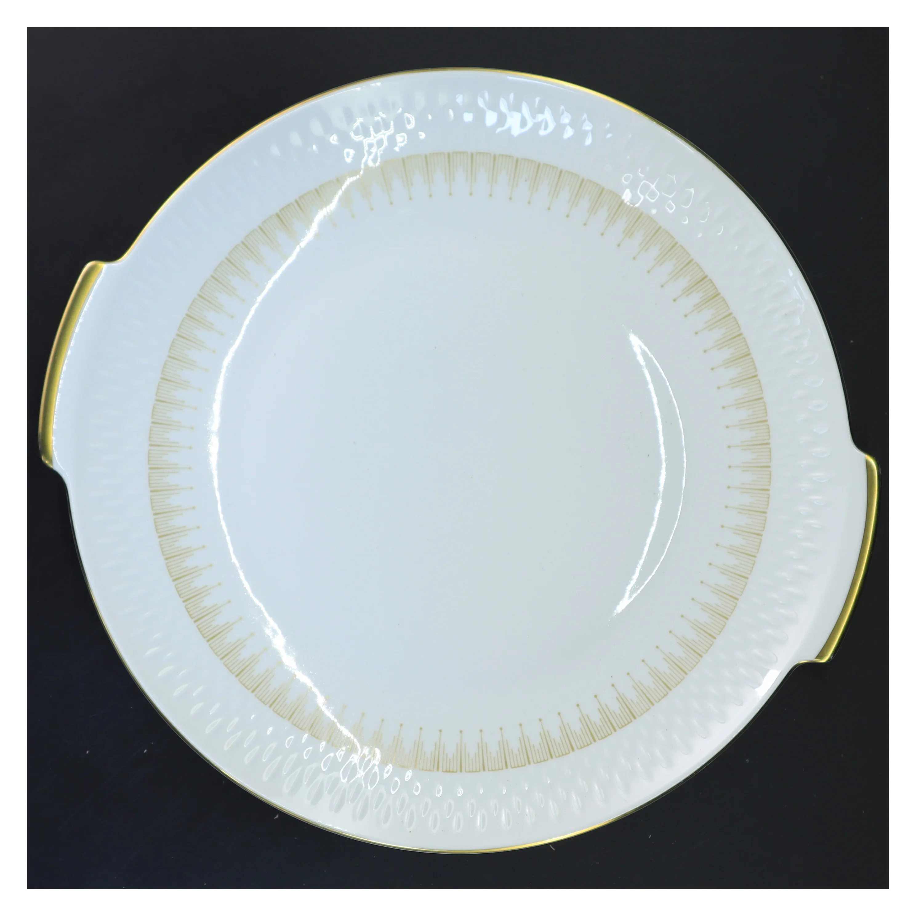 Porcelænsfade med guldkant (str. Ø 20,5&ø28 cm)