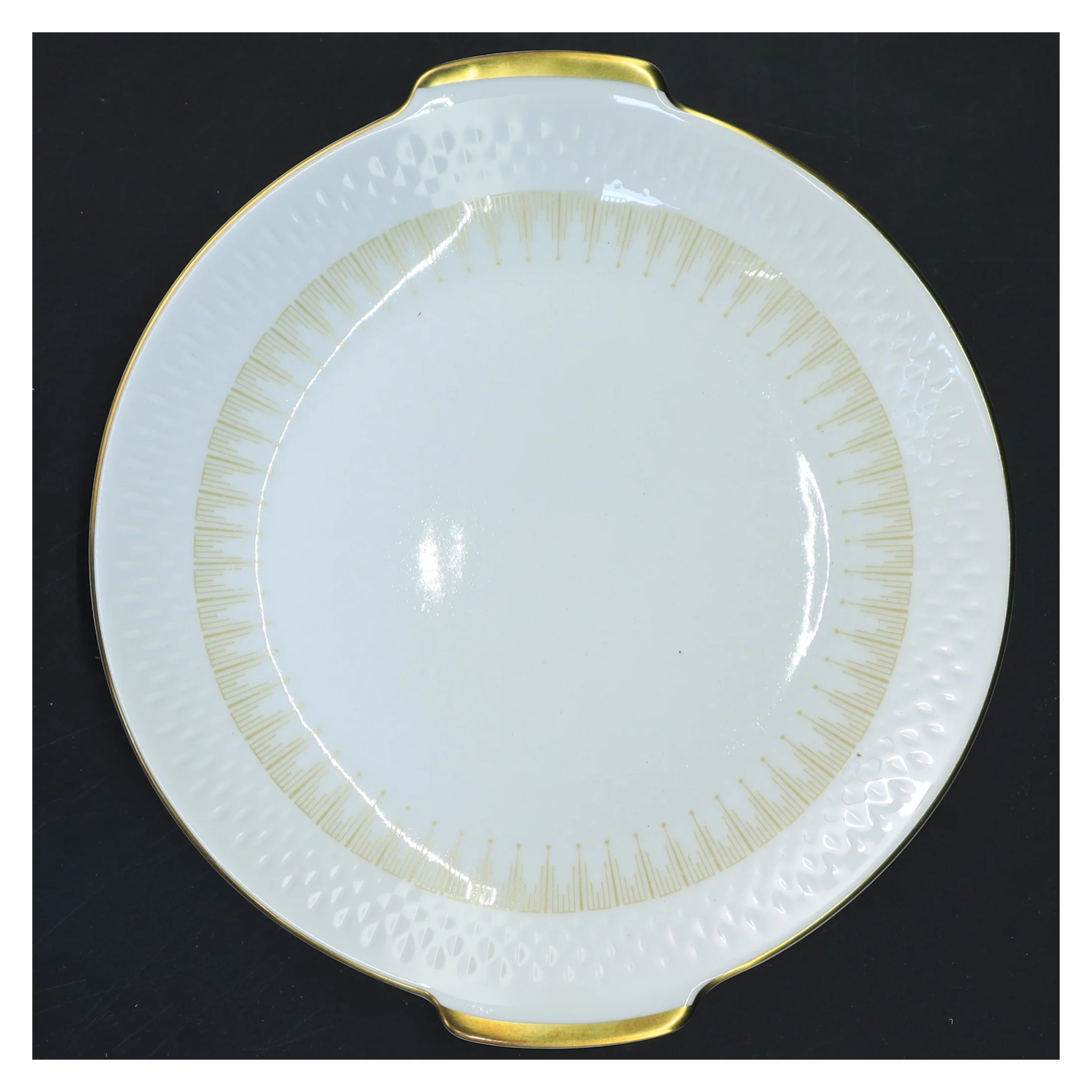 Porcelænsfade med guldkant (str. Ø 20,5&ø28 cm)