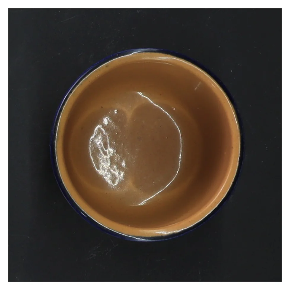 Sennepskrukke med trælåg fra Knabstrup (str. 7,5 cm)