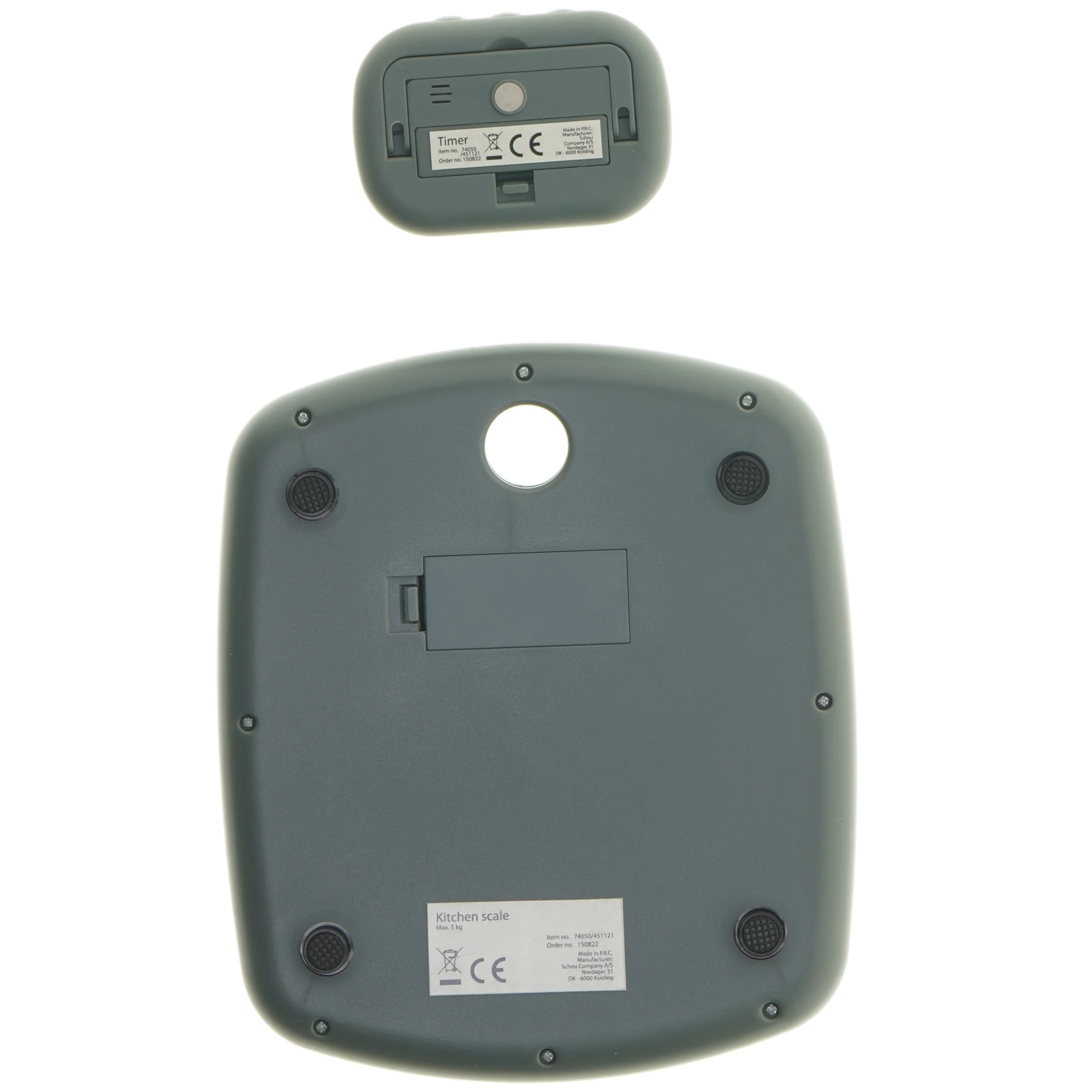 Digital køkkenvægt og minutur (str. 17x19,5 & 8,5x6 cm)