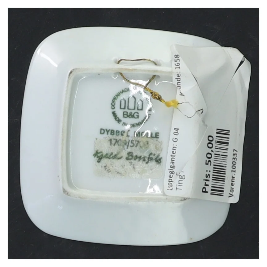 B&G porcelænsplakette Dybbøl Mølle fra Bing & Grøndahl (str. 8x8x1 cm)