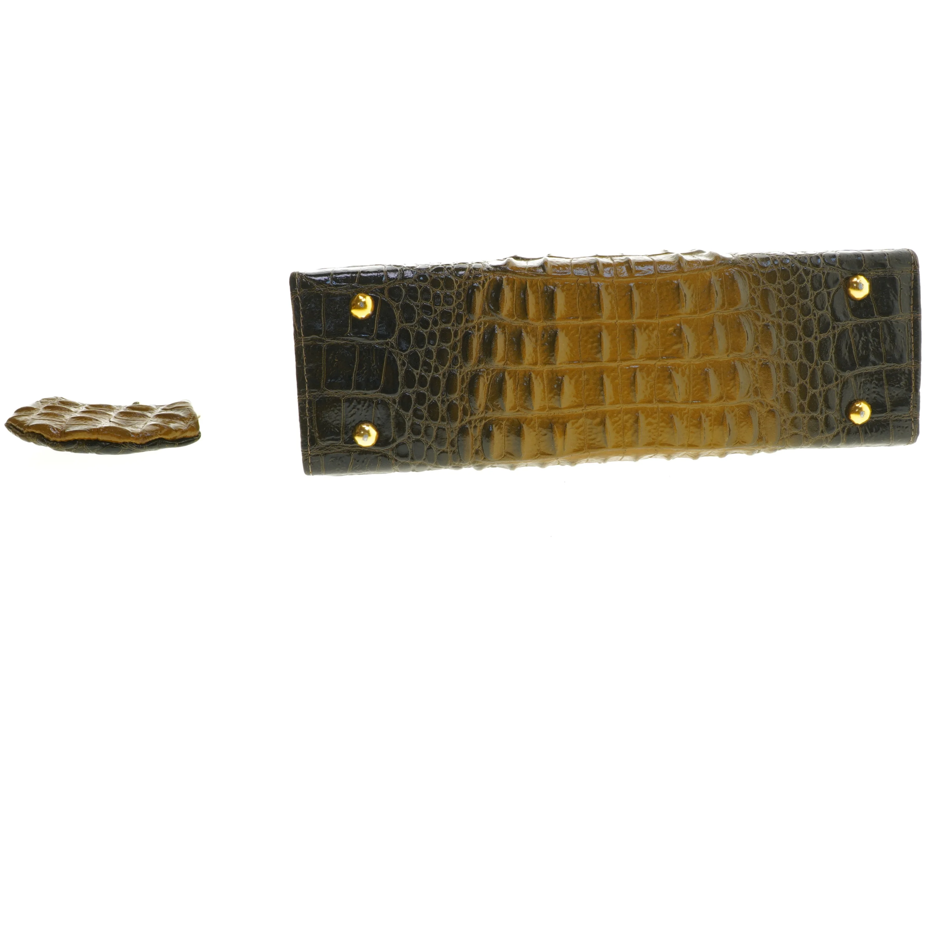 Vintage krokodillemønstret håndtaske med pung (str. 25,5x8 cm)