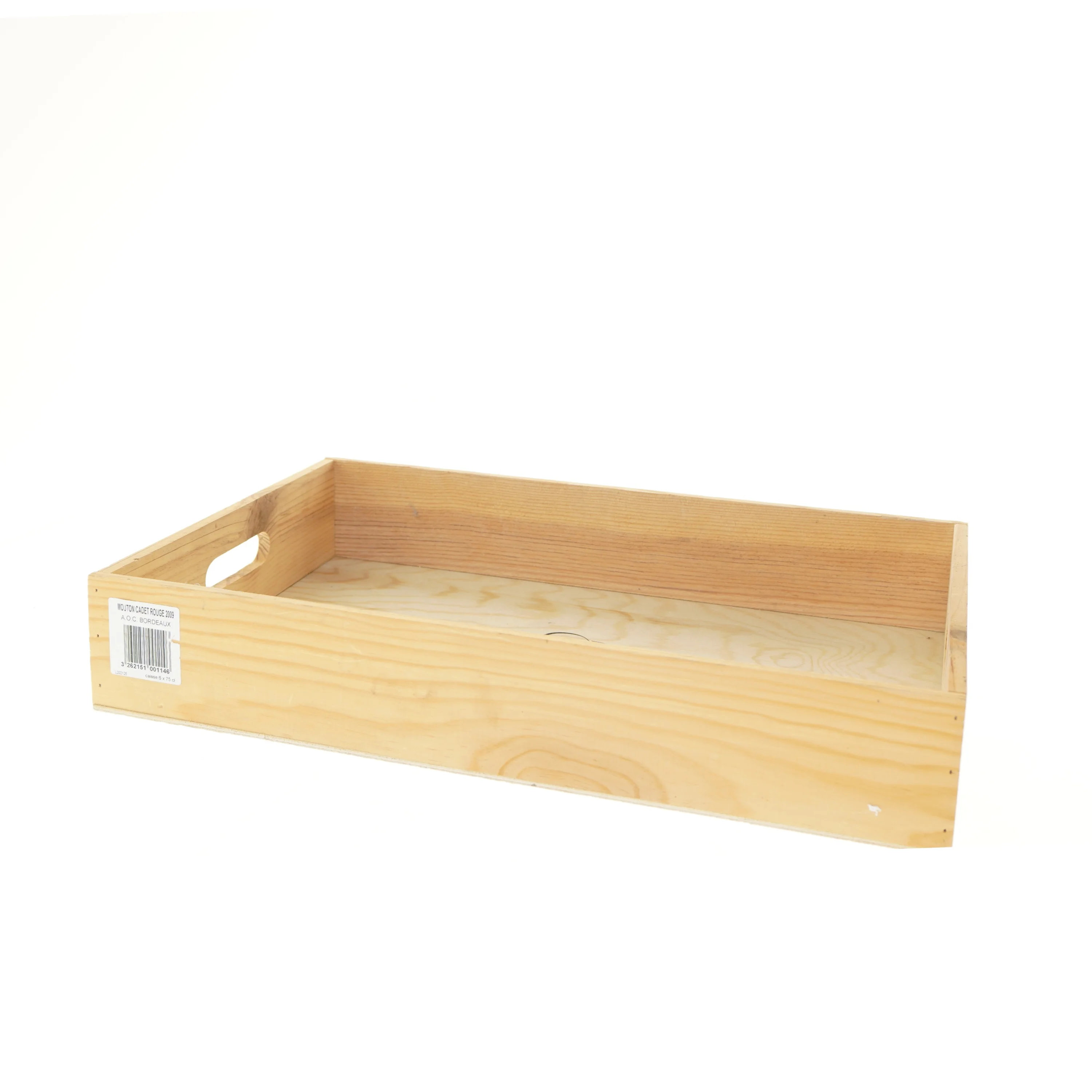Træbakke med håndtag fra Mouton Cadet Rouge (str. 9x33x50 cm)
