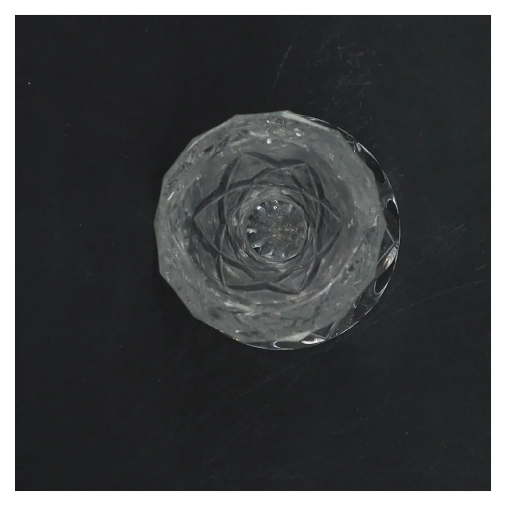 Glasvase med diamantmønster (str. Ø 5x h 15,5 cm)