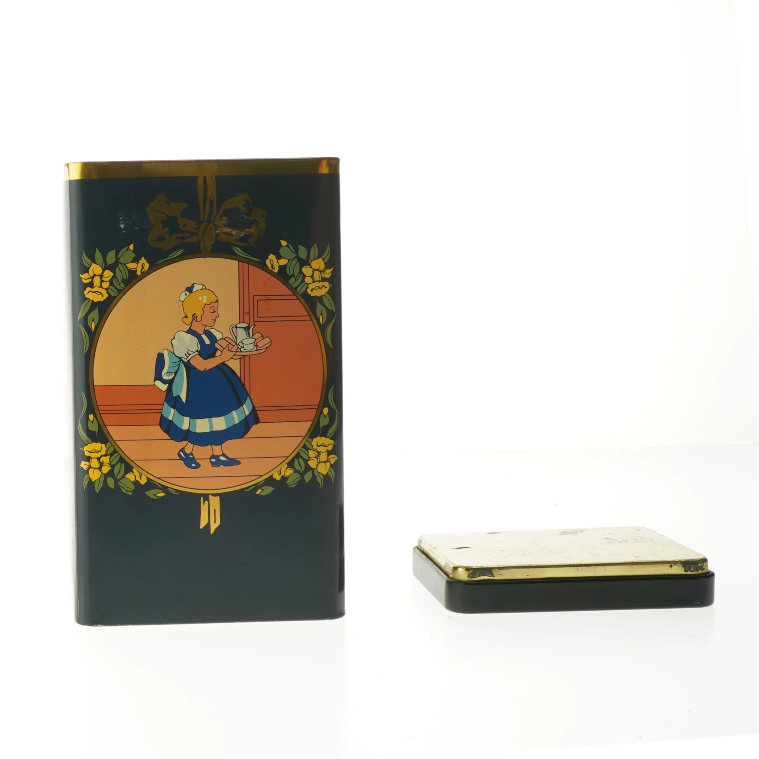 Dekorativ blikdåse med retro design fra Irma (str.  21x12 cm)