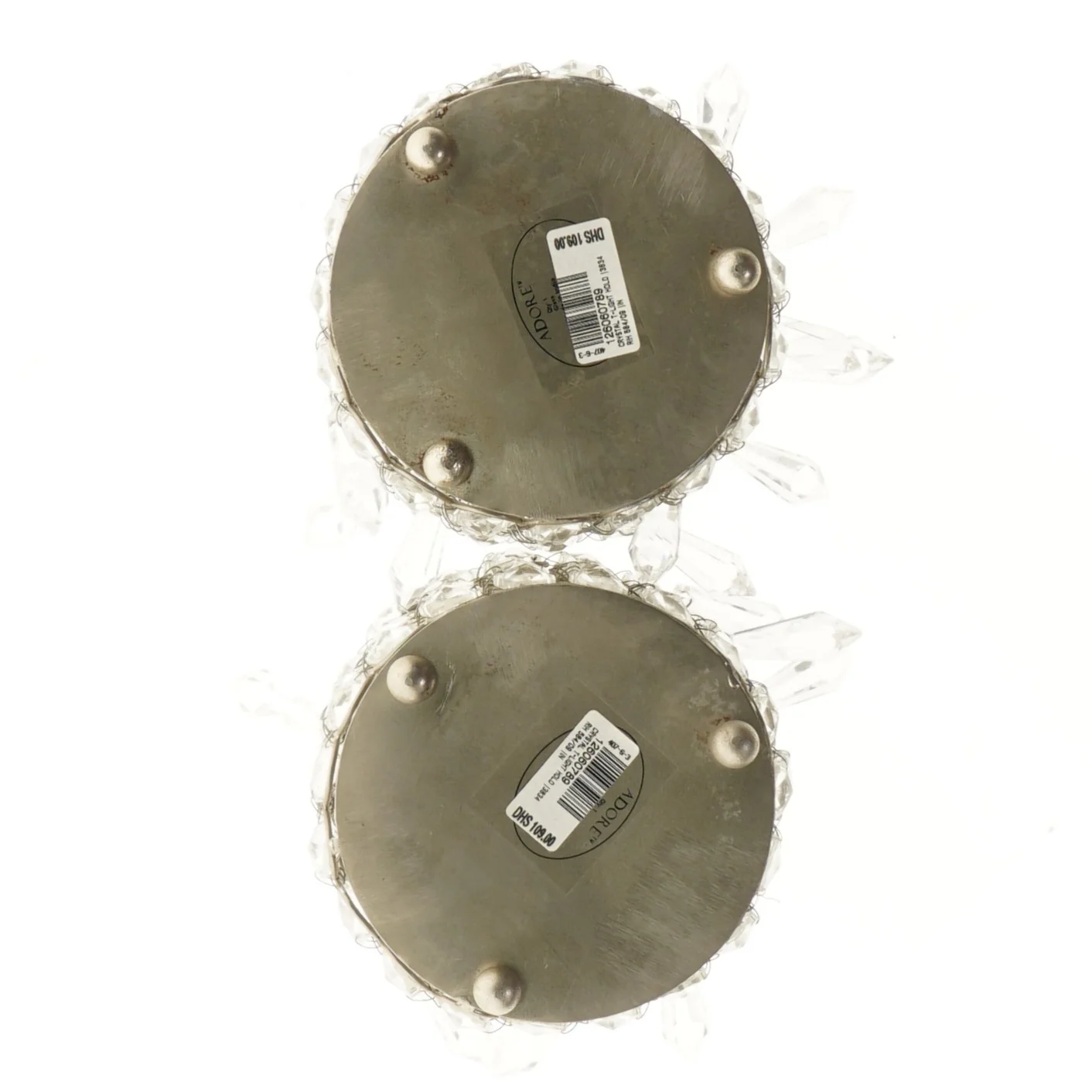 Sæt af dekorerede lysestager fra Adore (str. Ø 11x15,5 cm)