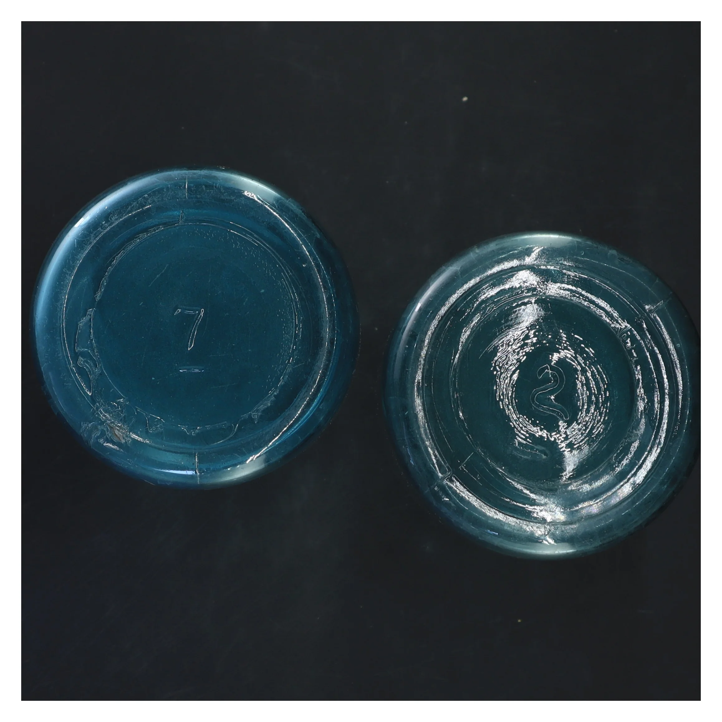 Blå glas Ball krukker (str. 17,5x9,5 cm)