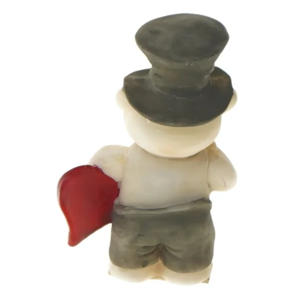 Dekorationsbamser med hjerte, 12 stk. (str. 12 styk, 8 cm)