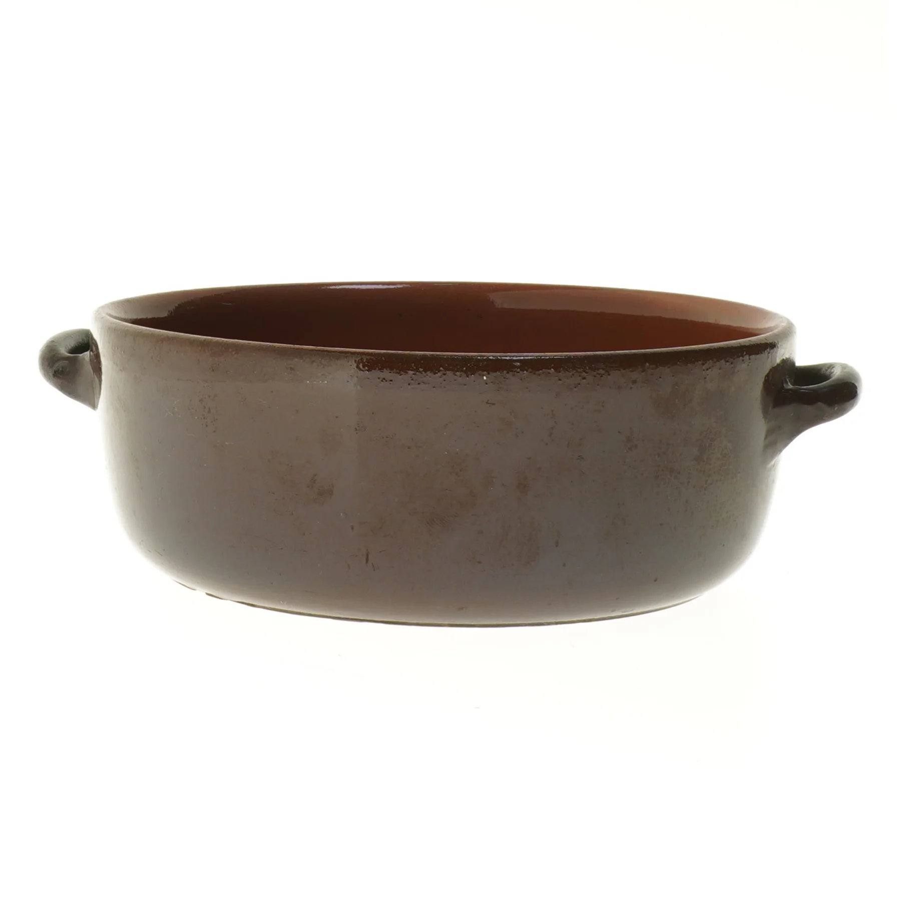 Brune keramikgryder med hank (str. 2 stk Ø 15,5 & 21 cm)